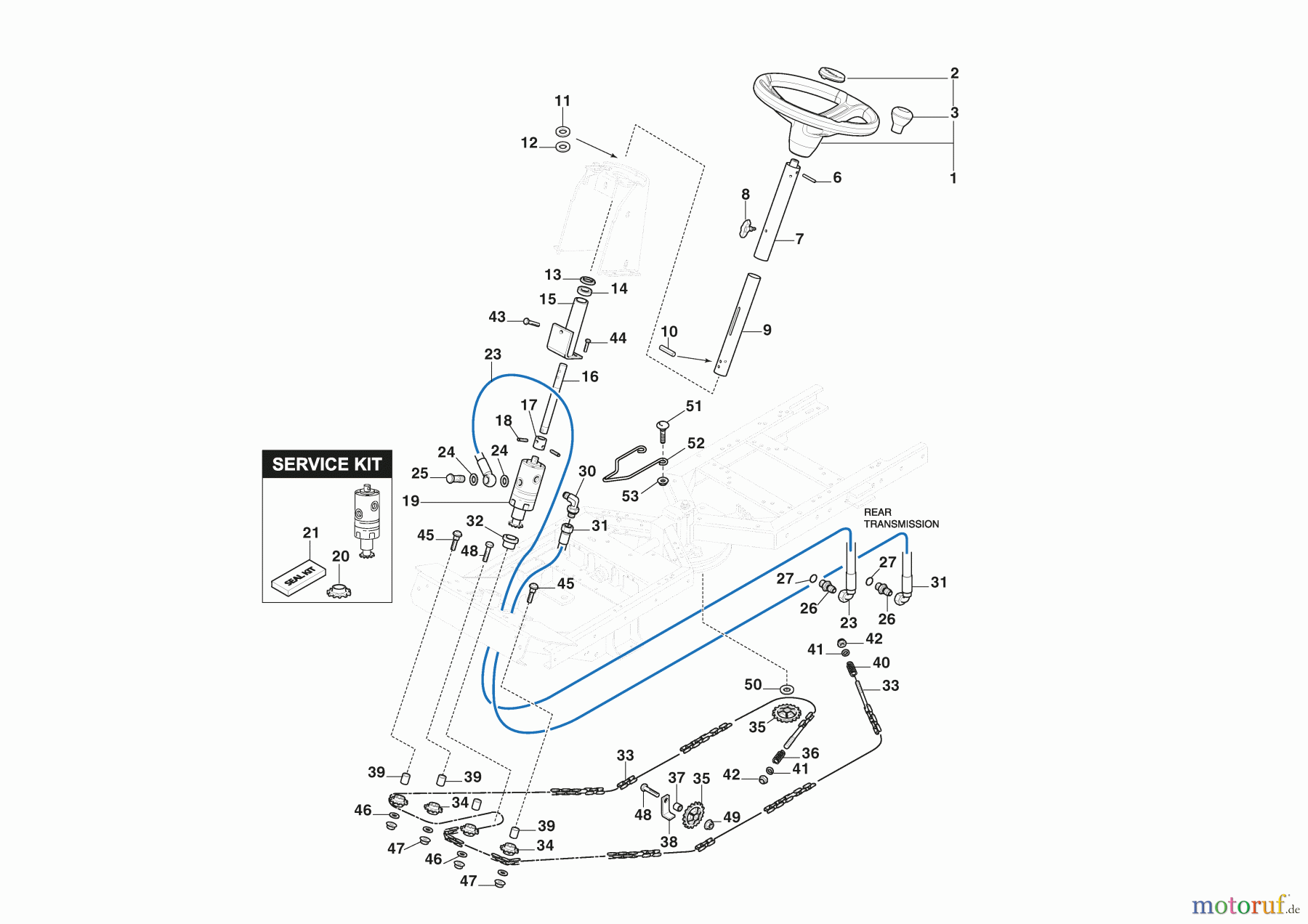  Stiga Frontmäher Baujahr 2024 Park 700 W (2024) 2F6220745/ST2P Lenkgetriebe