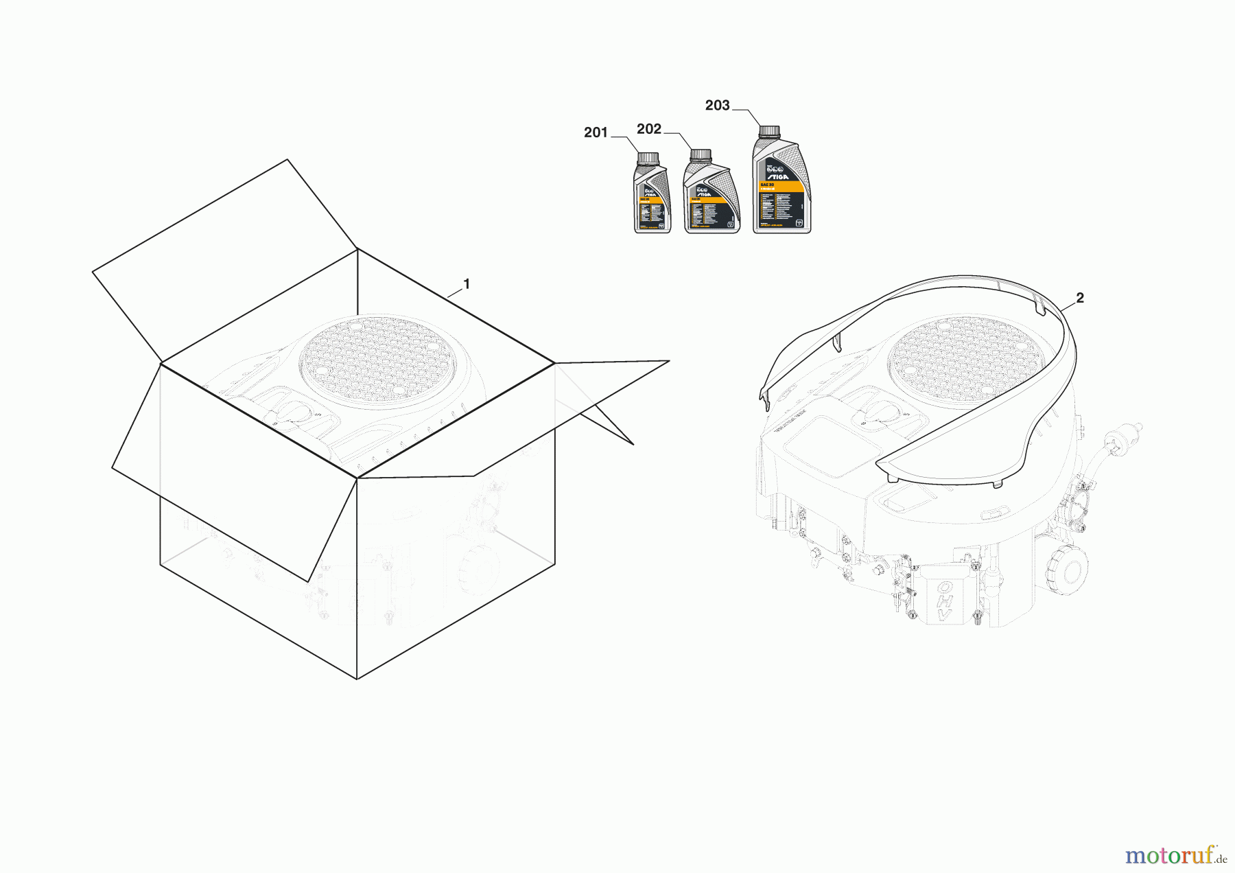  Stiga Frontmäher Baujahr 2024 Park 700 W (2024) 2F6220745/ST2P Motor, Motorabdeckung