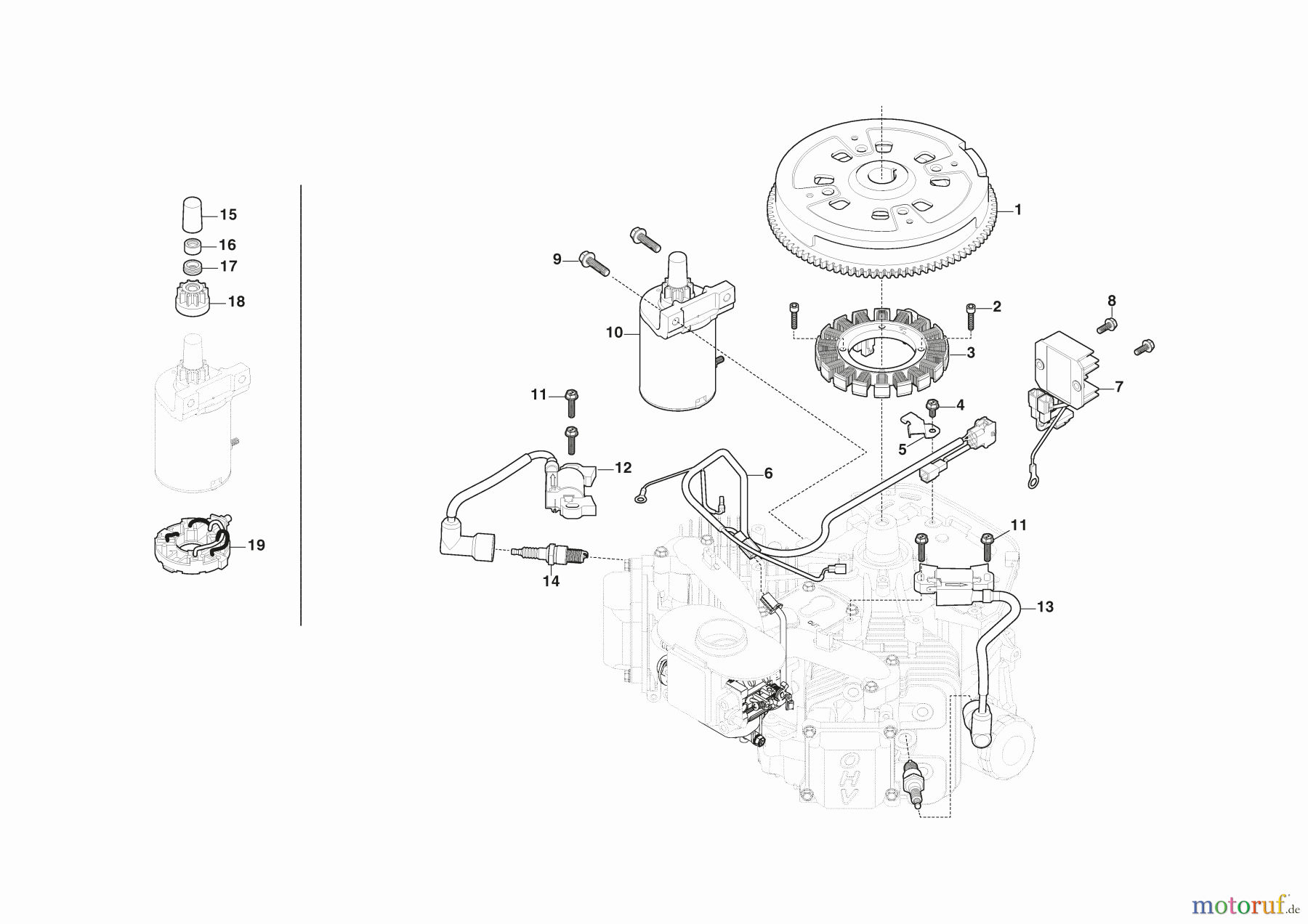 Stiga Frontmäher Baujahr 2024 Park 700 WX (2024) 2F6230745/ST2P Zündspule, Anlasser, Schwungrad