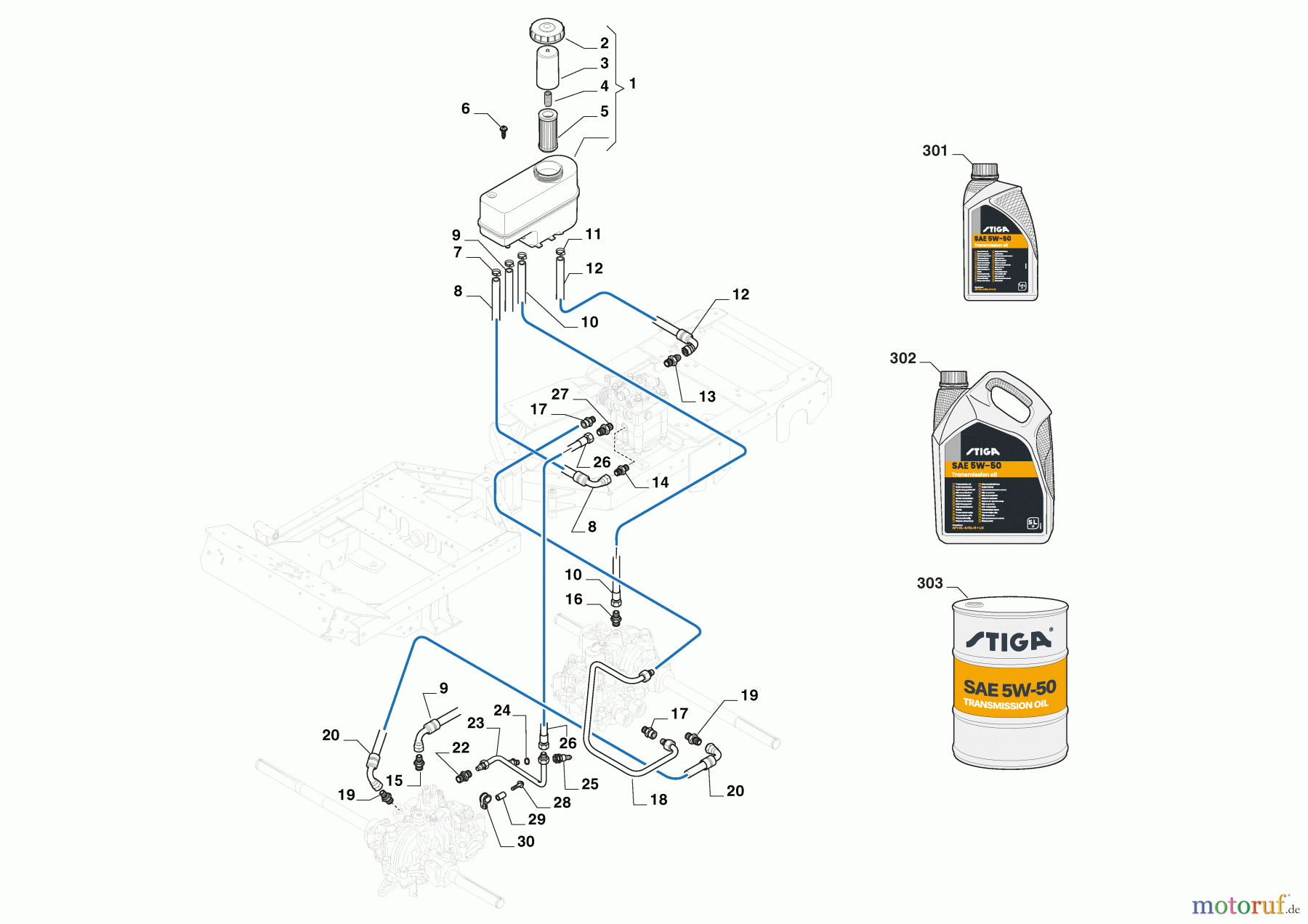Stiga Frontmäher Baujahr 2024 Park Pro 900 AWX (2024) 2F6430931/ST2P Transmission (Hydraulik-Teilen)