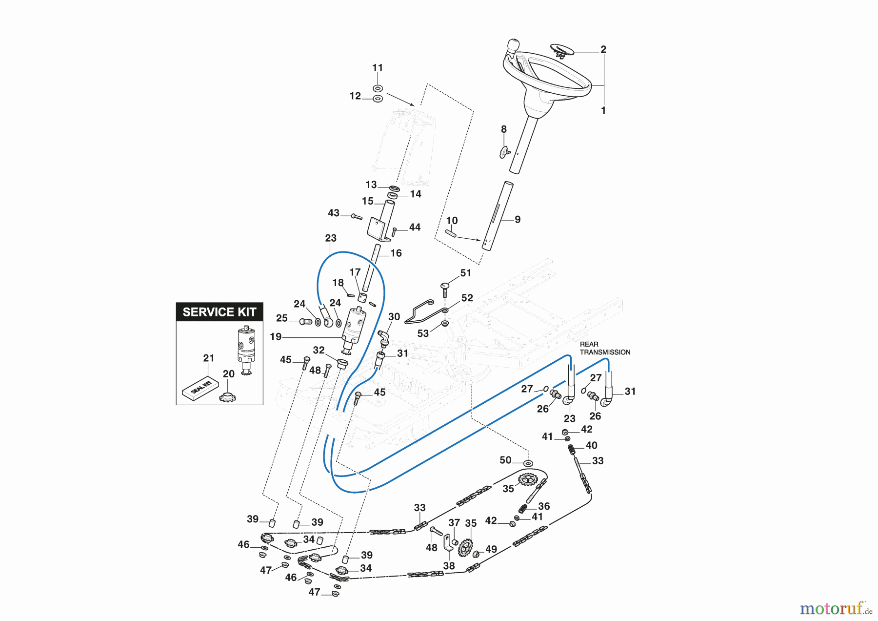 Stiga Frontmäher Baujahr 2024 Park 500 (2024) 2F6120545/ST2P Lenkgetriebe