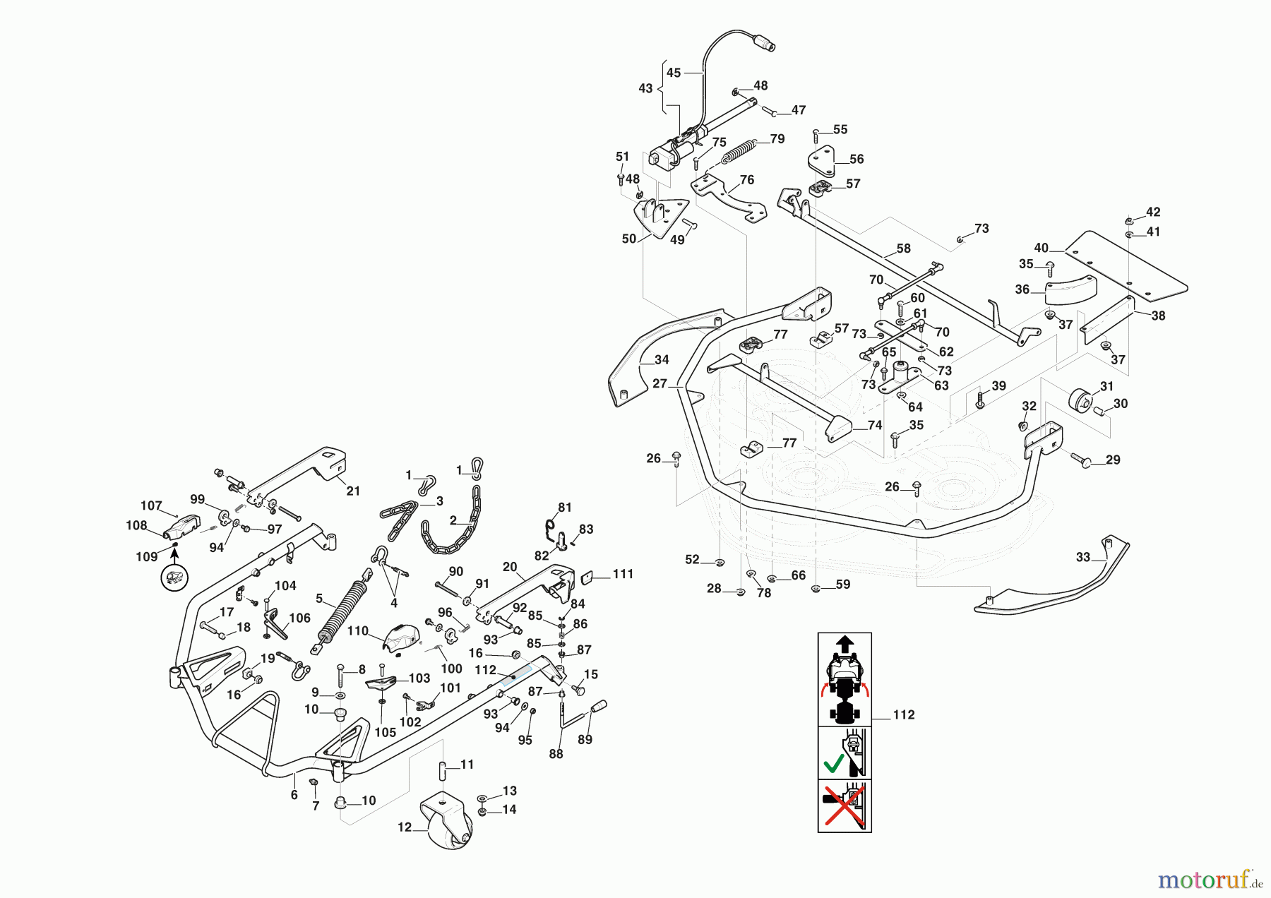 Stiga Frontmäher Mähdecks Baujahr 2024 Combi Pro 110 Q Plus (2024) Regulierung