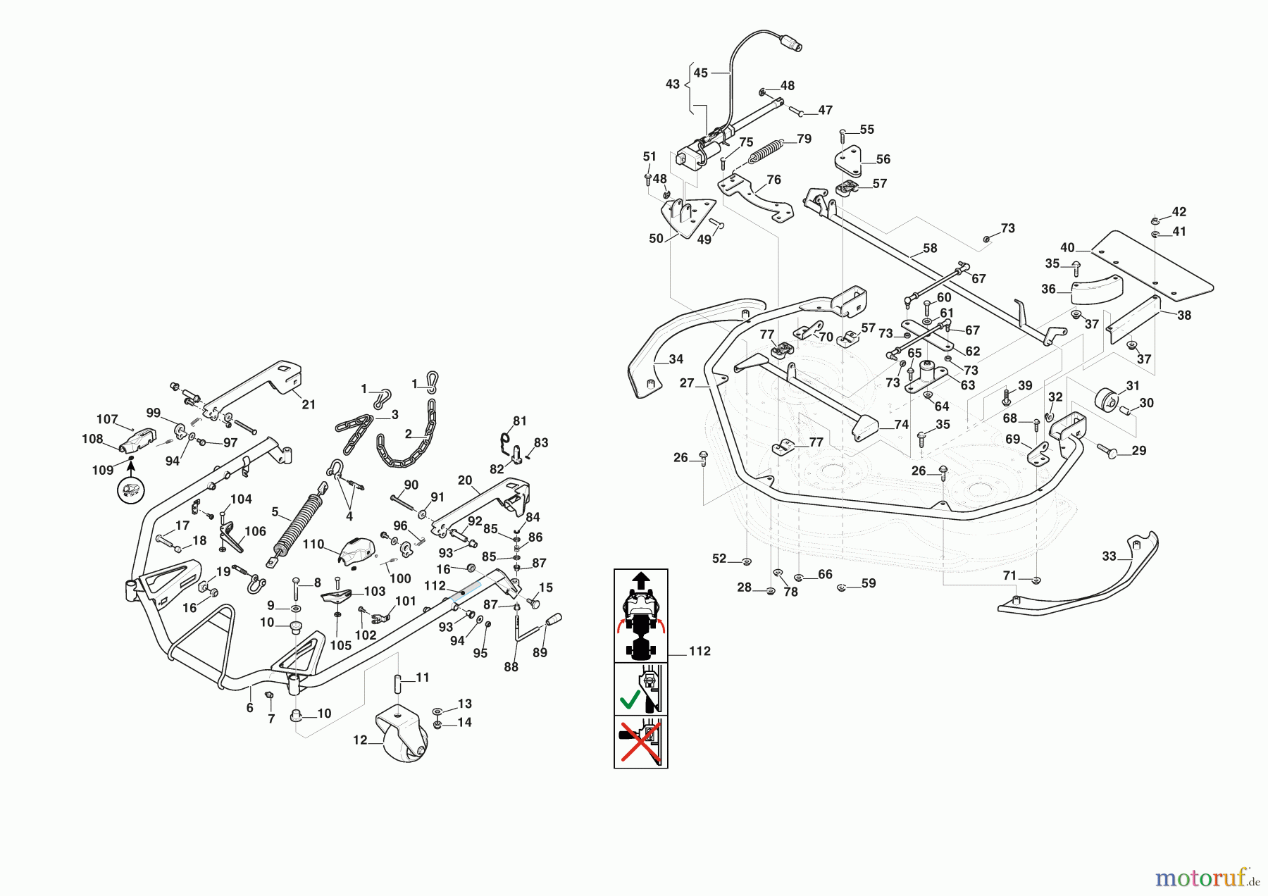 Stiga Frontmäher Mähdecks Baujahr 2024 Combi Pro 125 Q Plus (2024) Regulierung
