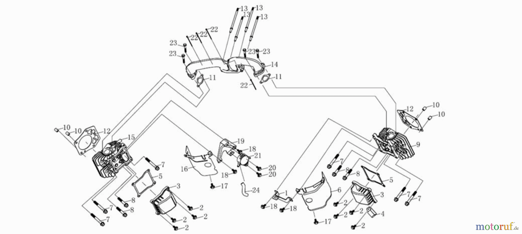 LONCIN Motoren LC2P77F, LC2P80F, LC2P82F Cylinder Head
