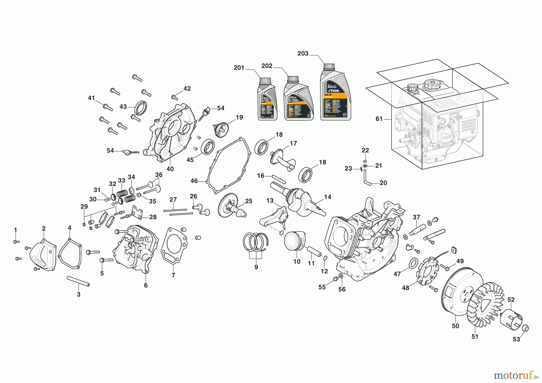 Stiga Schneefräsen Baujahr 2024 ST 976 T (2024)2S2767615/ST1 Motor WS 380 - Kolben, Motorwelle