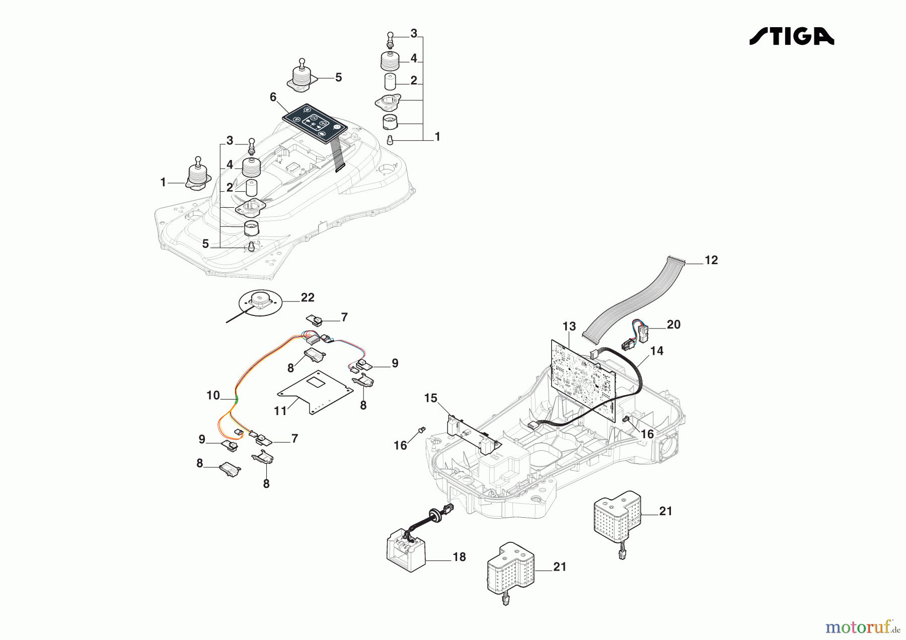  Stiga Mähroboter Baujahr 2024 A 10000 (2024) 2R9106228/ST1 Elektrische Teile: Platinen, Sensoren Und Displays