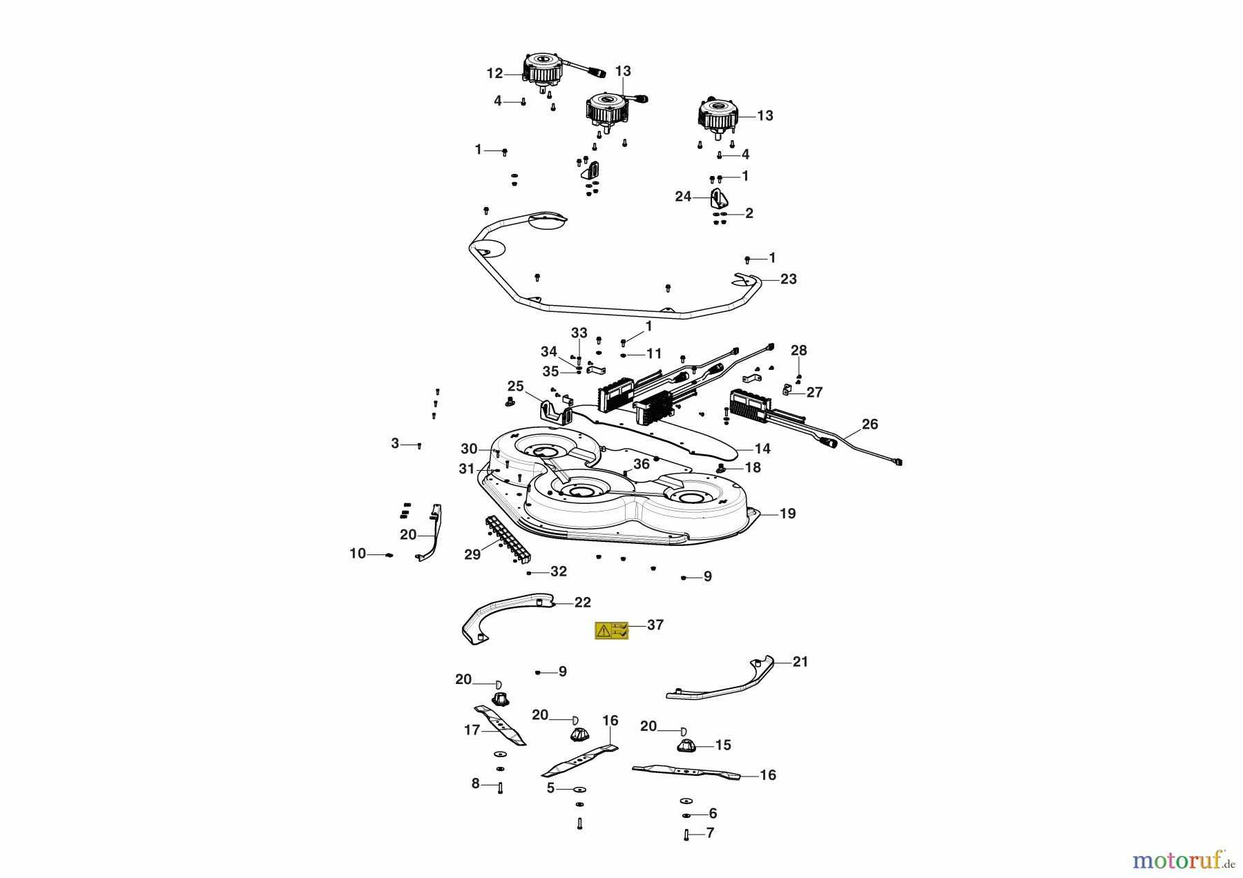 Stiga Zero Turn Mowers Baujahr 2024 Gyro 900e (2024) 2F7064705/ST1 Mähwerk