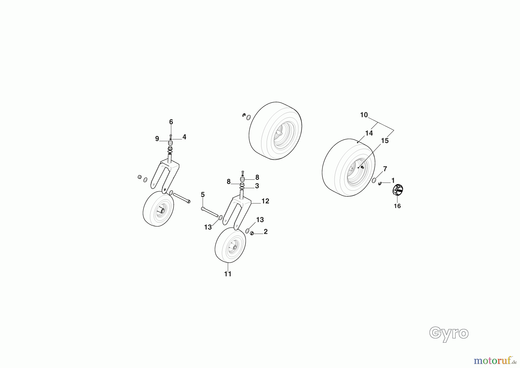 Stiga Zero Turn Mowers Baujahr 2024 Gyro 700e (2024) 2F7063605/ST1 Räder