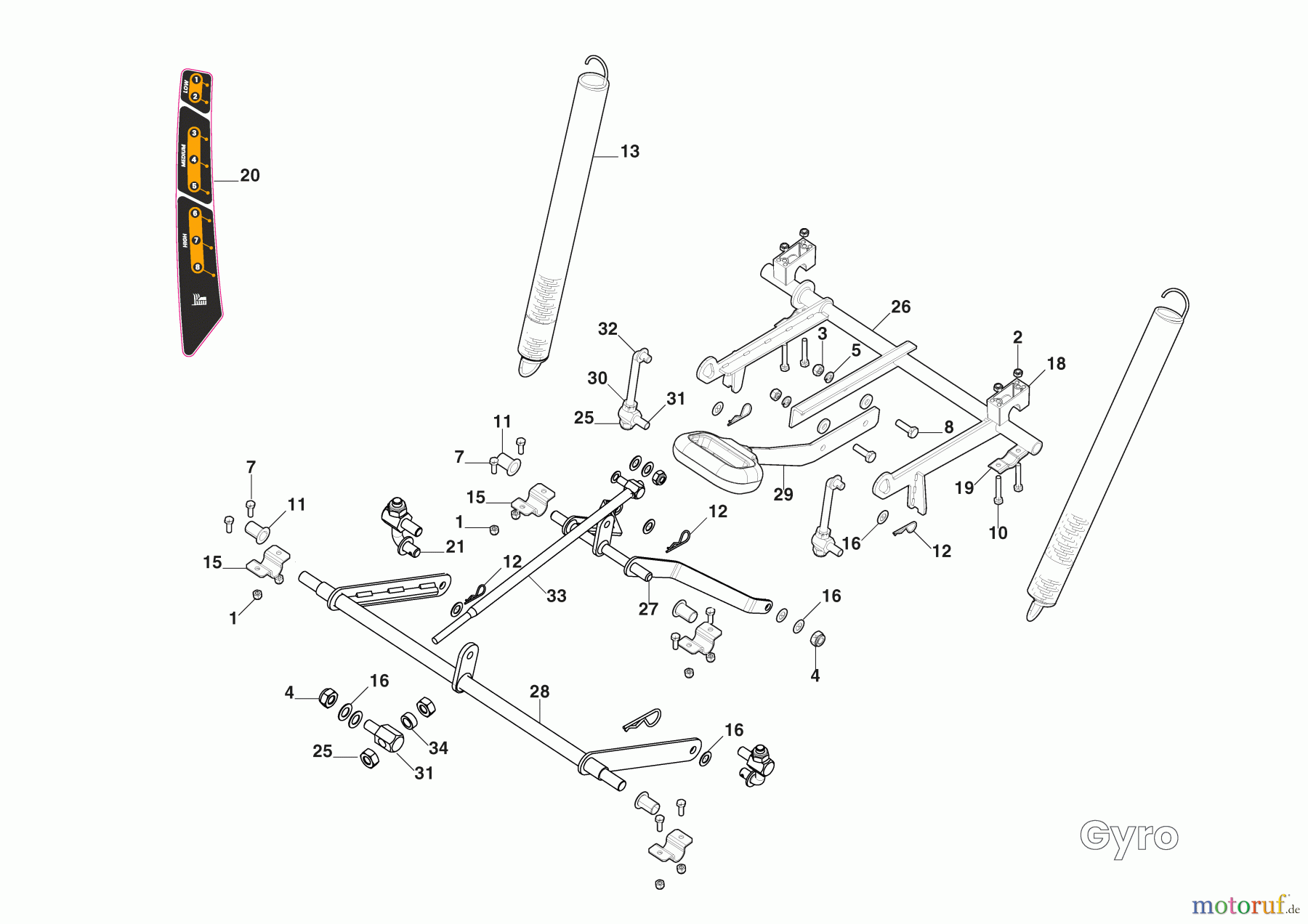 Stiga Zero Turn Mowers Baujahr 2024 Gyro 700e (2024) 2F7063605/ST1 Mähwerkheber
