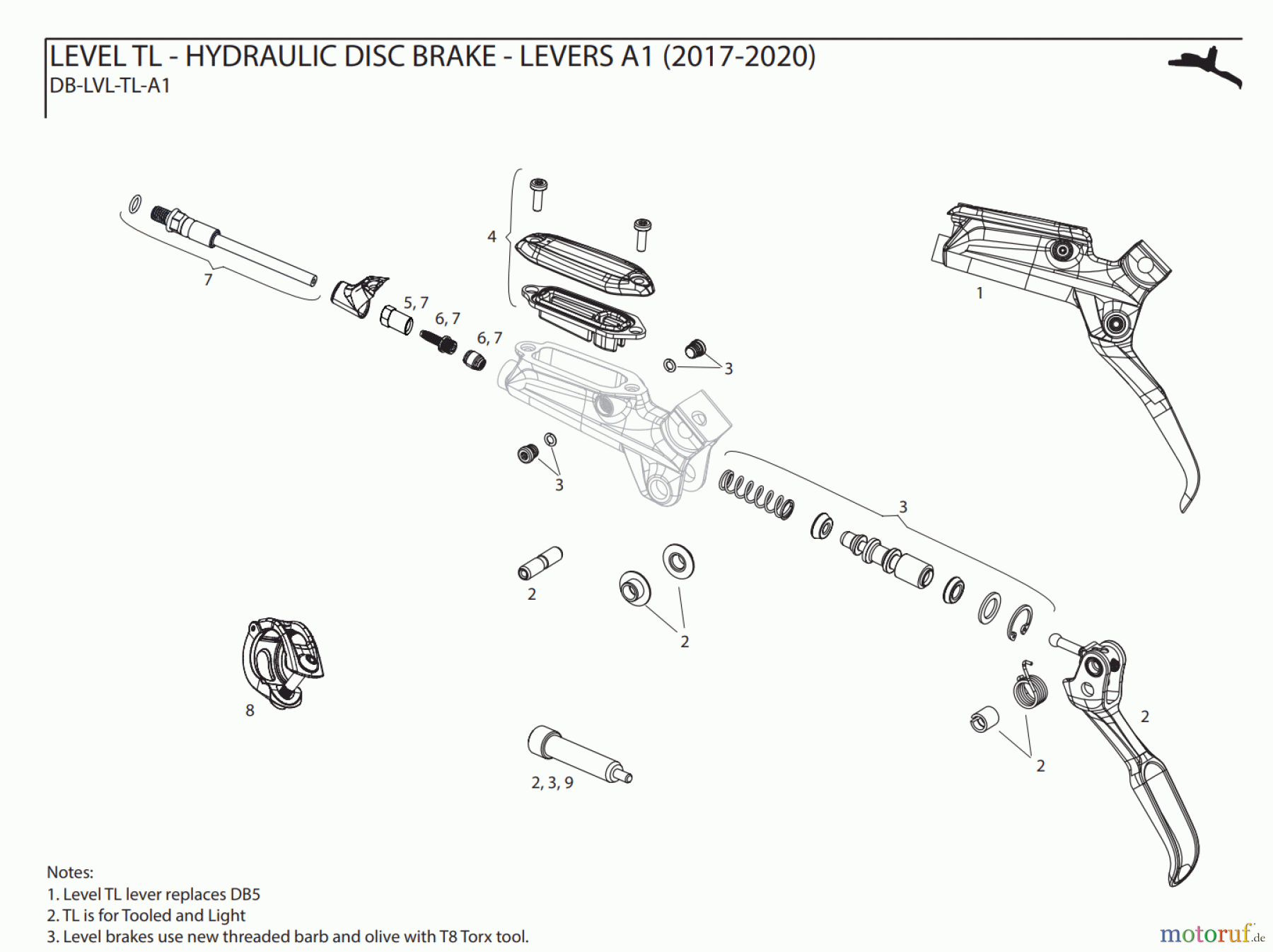  Sram Sram LEVEL TL - HYDRAULIC DISC BRAKE - LEVERS A1 (2017-2020)