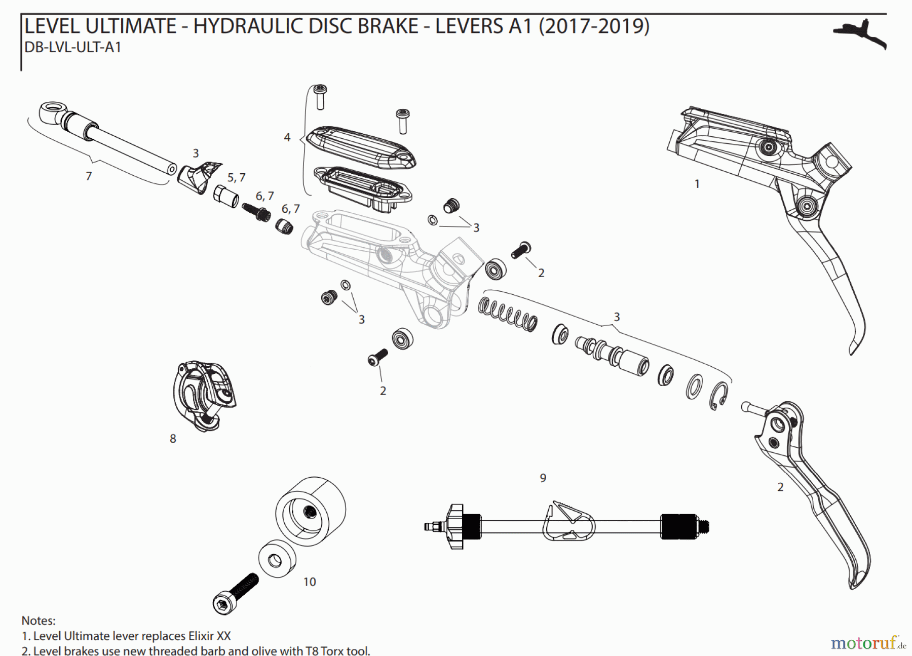 Sram Sram LEVEL ULTIMATE - HYDRAULIC DISC BRAKE - LEVERS A1 (2017-2019)
