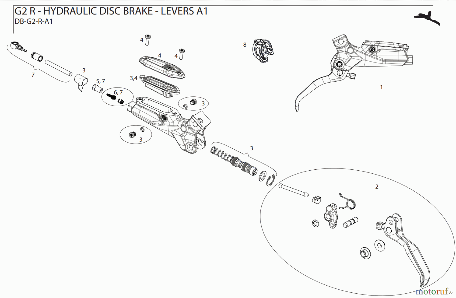 Sram Sram G2 R - HYDRAULIC DISC BRAKE - LEVERS A1
