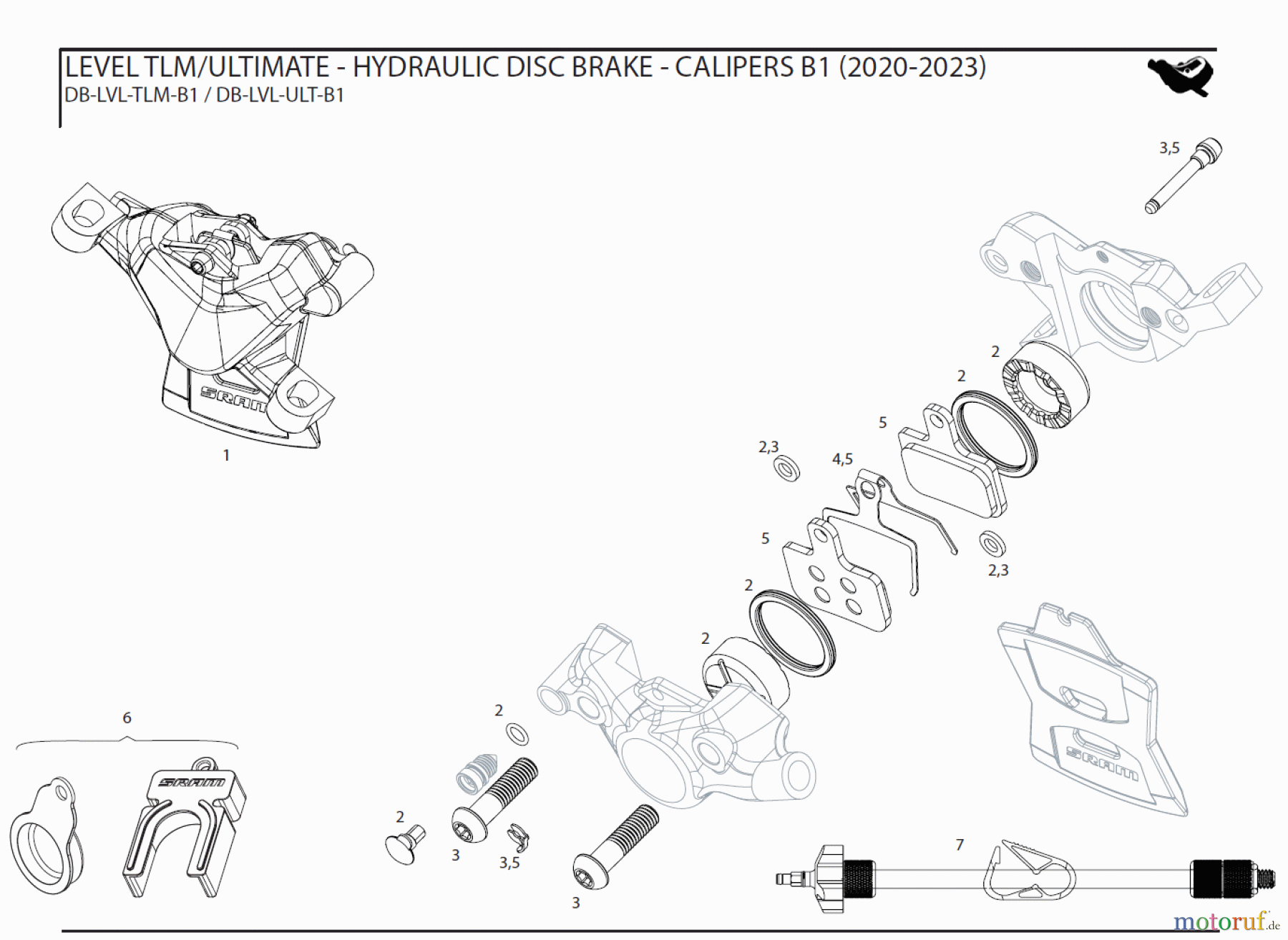  Sram Sram LEVEL TLM/ULTIMATE - HYDRAULIC DISC BRAKE - CALIPERS B1 (2020-2023)