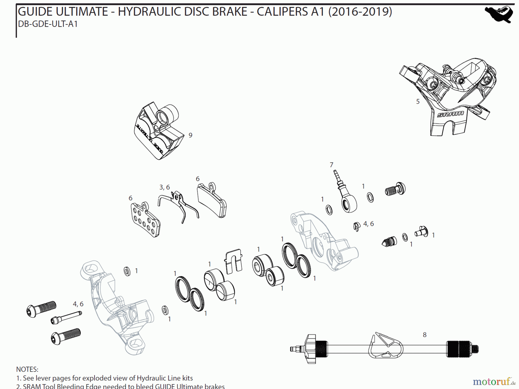 Sram Sram GUIDE ULTIMATE - HYDRAULIC DISC BRAKE - CALIPERS A1 (2016-2019)