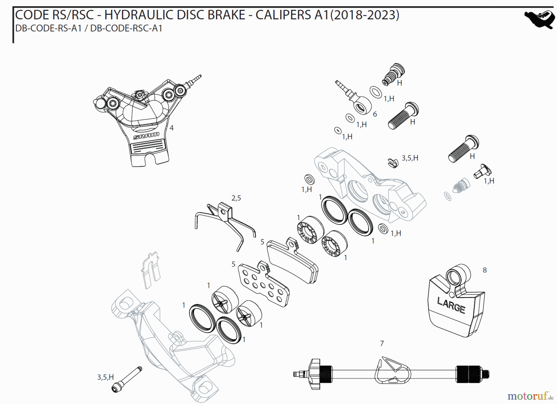Sram Sram CODE RS/RSC - HYDRAULIC DISC BRAKE - CALIPERS A1(2018-2023)