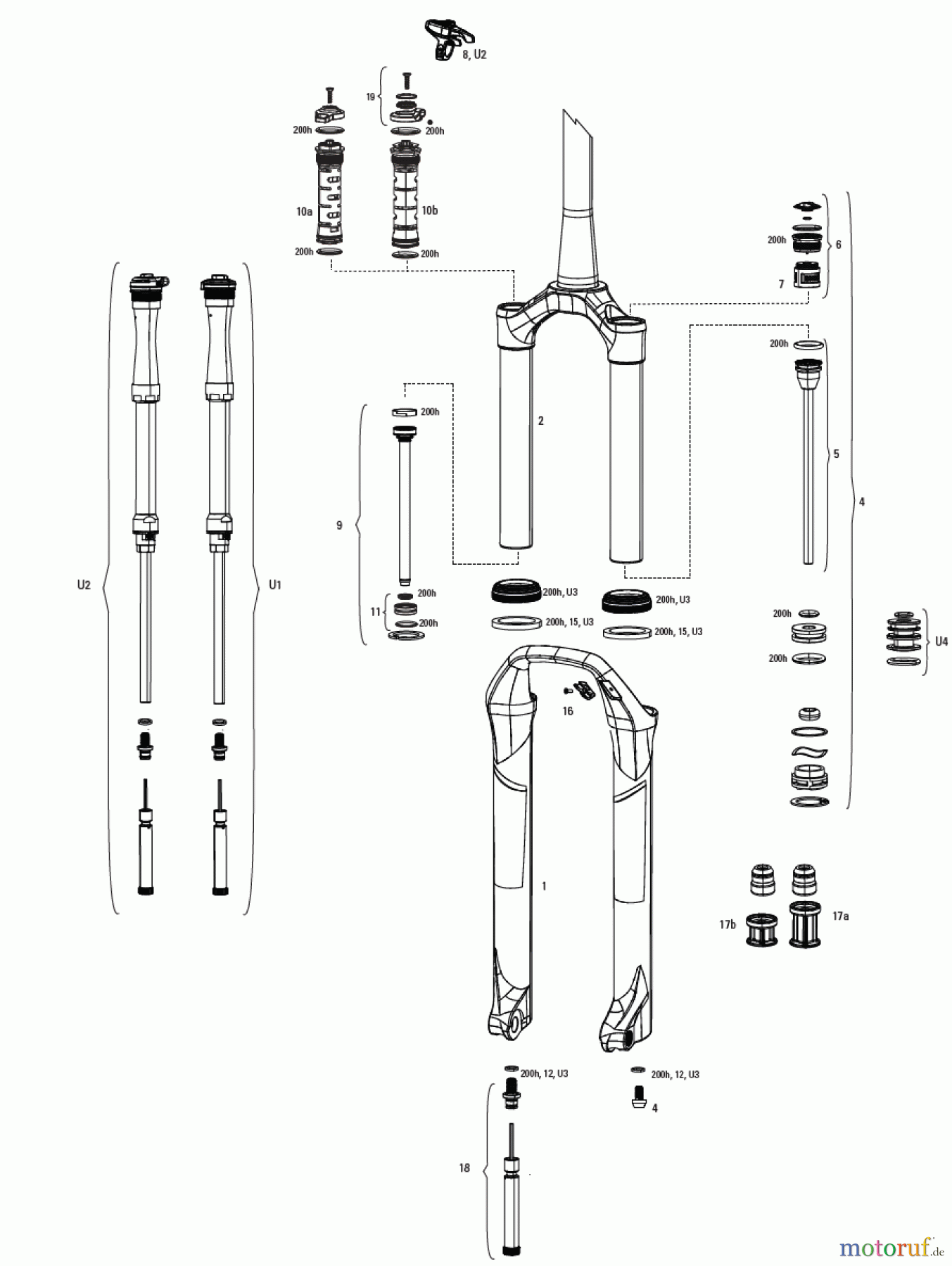 Sram RockShox REBA-10 non-Boost - A7-A8 (2018-2025)