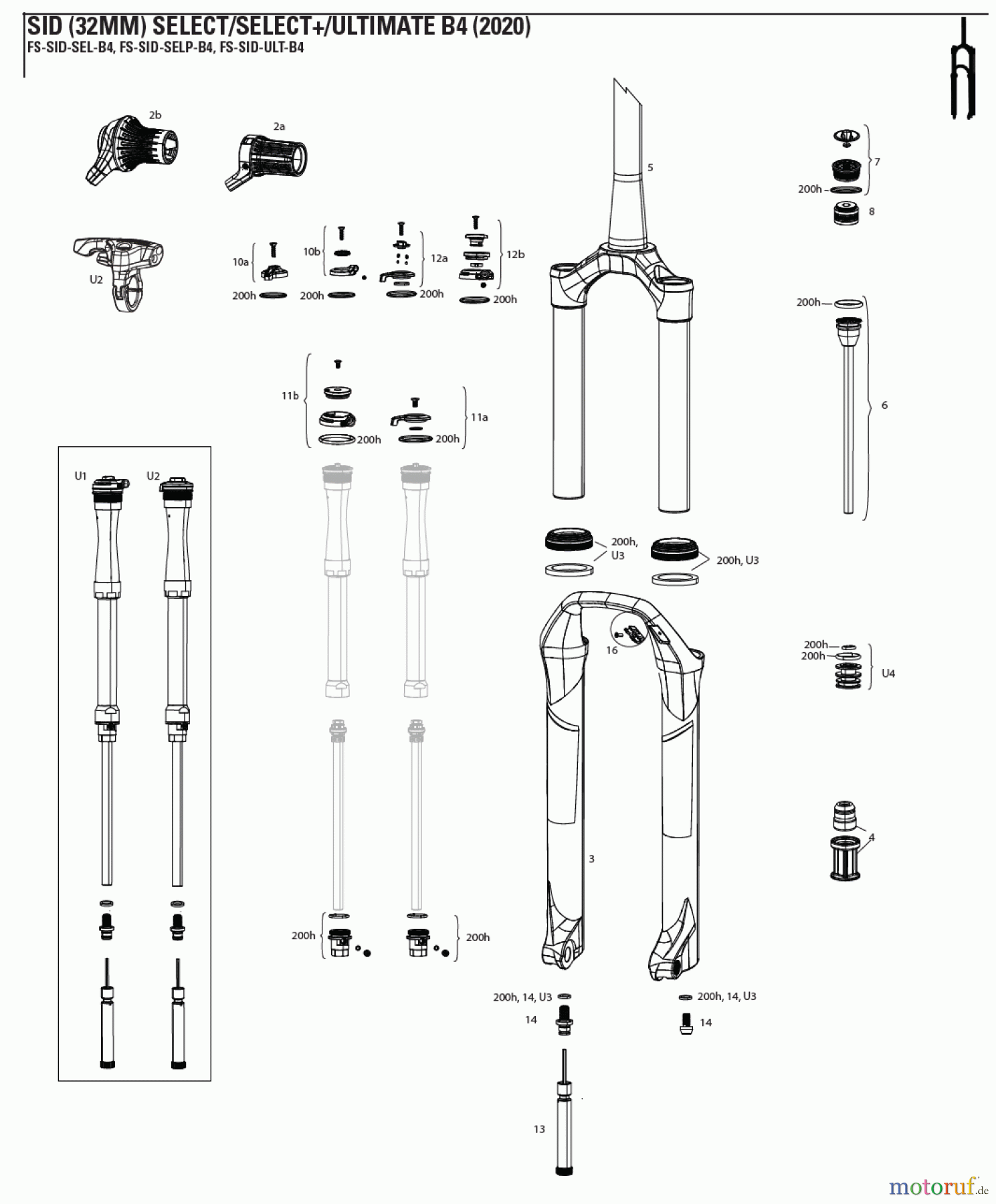 Sram RockShox SID (32MM) SELECT/SELECT+/ULTIMATE B4 (2020)
