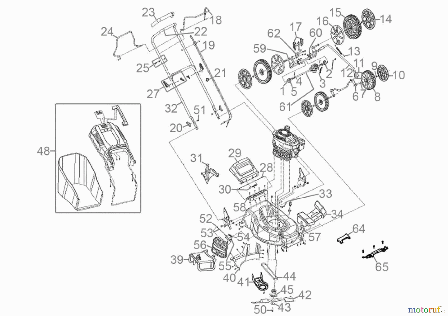 Güde Gartentechnik Rasenmäher Benzin-Rasenmäher Schnittbreite bis 50 cm Rasenmäher ECO WHEELER 462.5 R Art.-Nr.: 95509 FSL95509-01 Seite 1