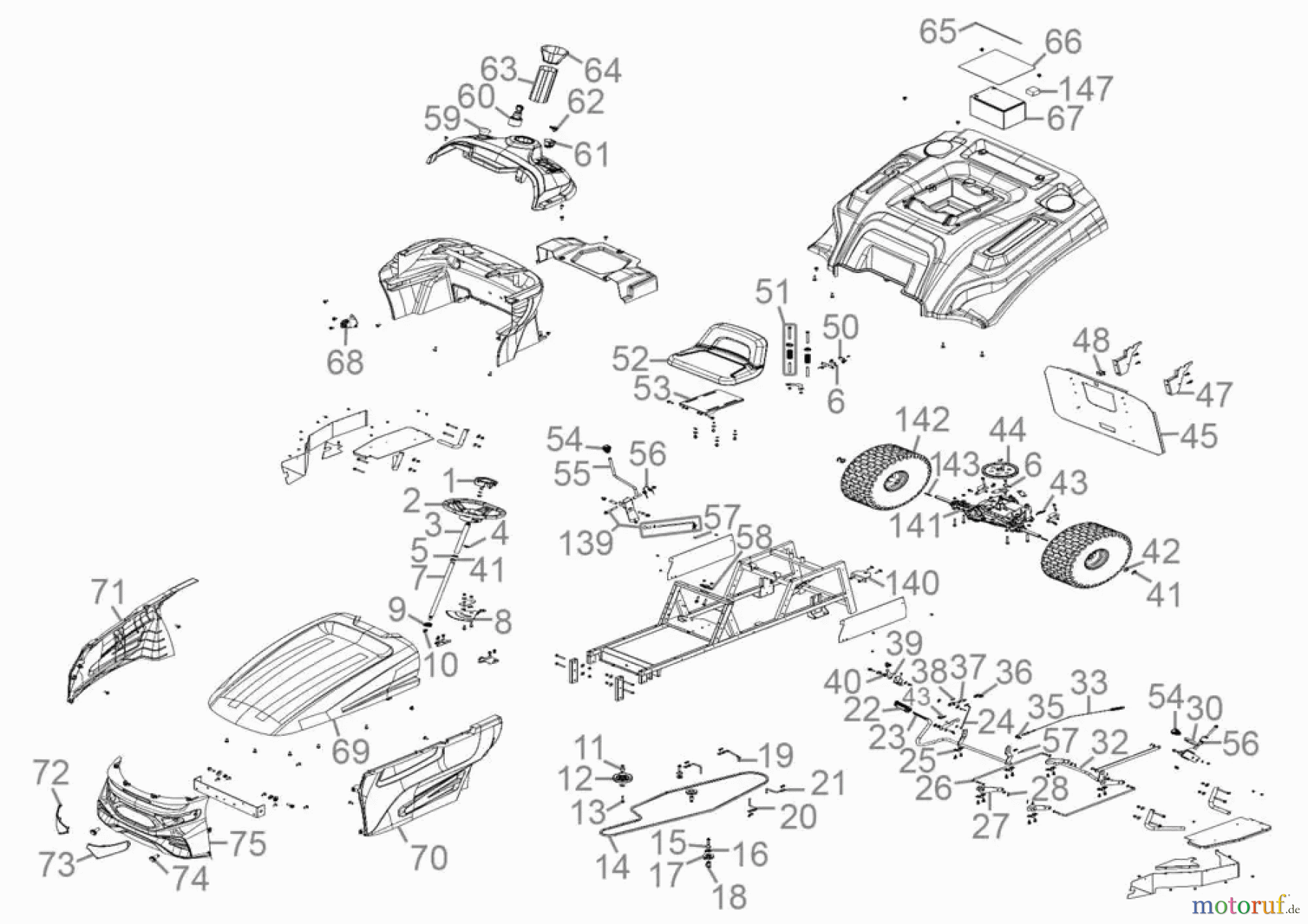 Güde Gartentechnik Rasenmäher Benzin-Rasenmäher Schnittbreite ab 50 cm Rasentraktor GAR 960 T Art.-Nr.: 95449 FSL95449-01 Seite 1