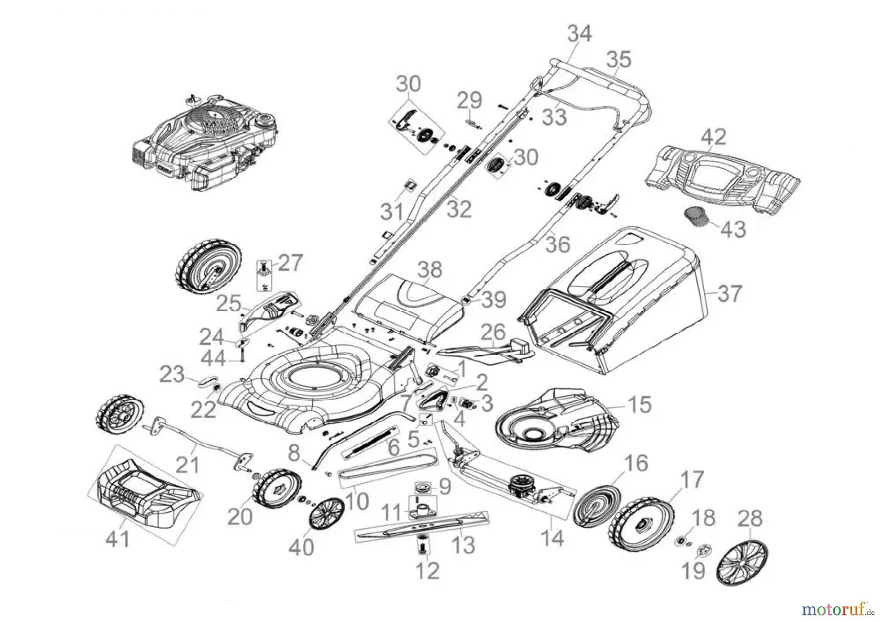 Güde Gartentechnik Rasenmäher Benzin-Rasenmäher Schnittbreite ab 50 cm RASENMÄHER BIG WHEELER 554.3 R Art.-Nr.: 95476 FSL95476-01 Seite 1