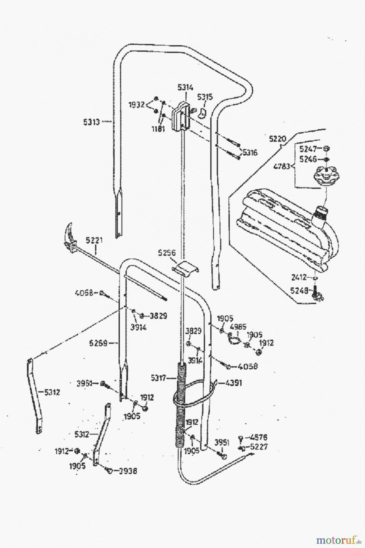 AS-Motor (neu) Rasen Profi-Rasenmäher AS 45 Ausputzmäher AS 45 B2/2 ab FNr. 0066311001 Holm