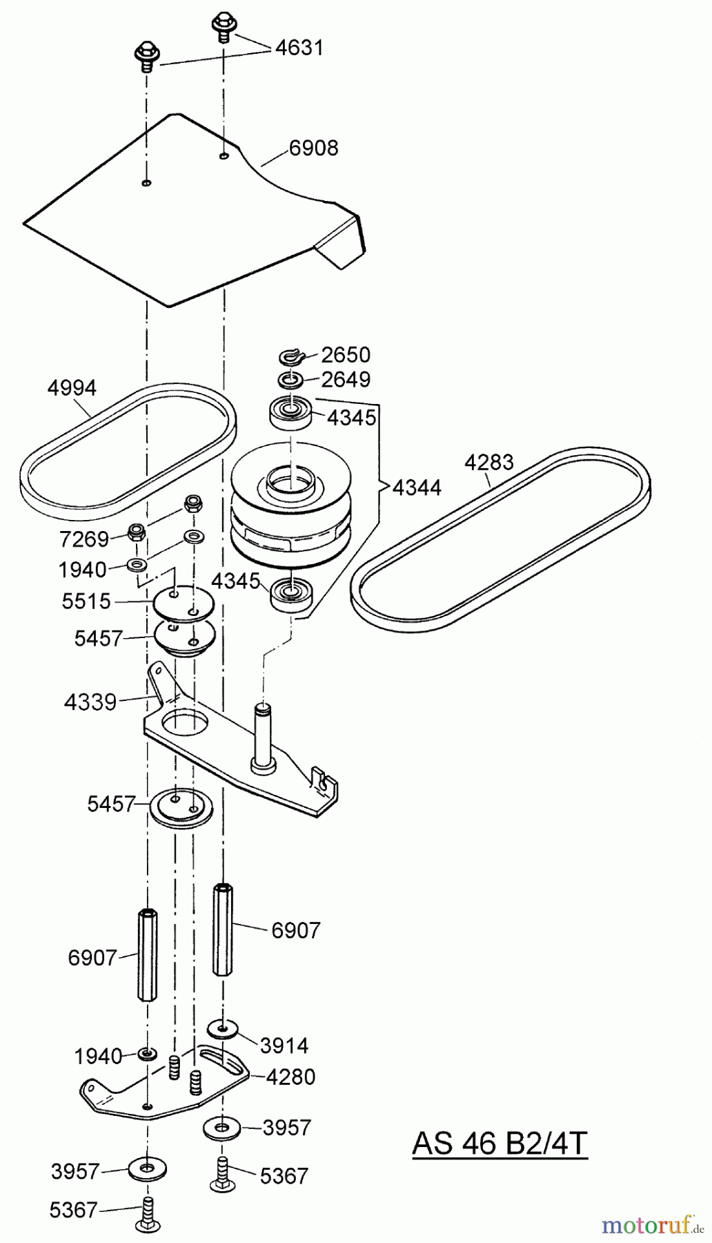  AS-Motor (neu) Rasen Profi-Rasenmäher AS 46 Variomat AS 46 B2/4T ab FNr. 012904404001 Riemen