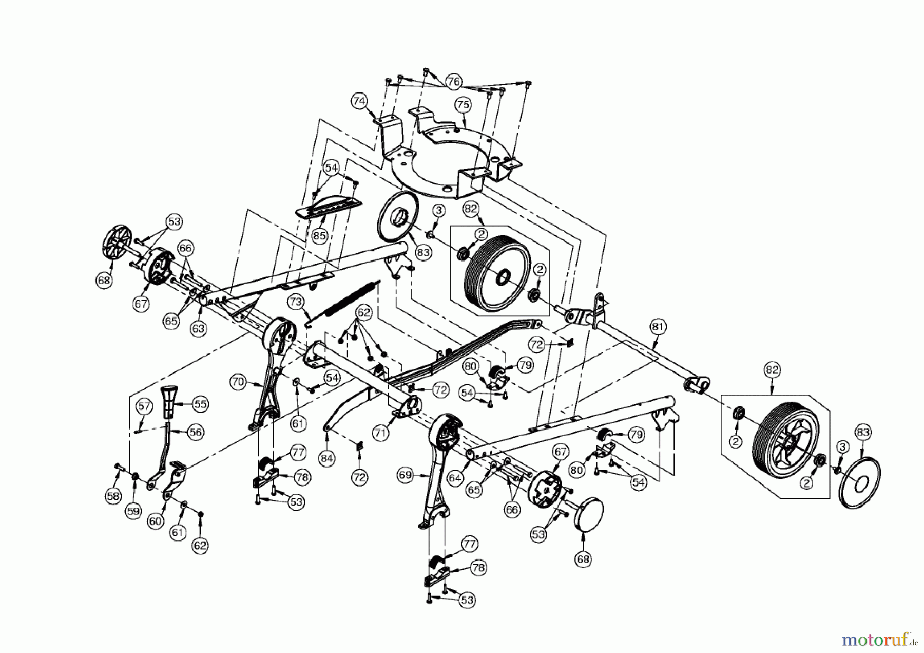 AS-Motor (neu) Rasen Profi-Rasenmäher AS 43 und 47 casa Heckauswurfmäher AS 47 H Casa ab FNr. 018507101001 Rahmen und Vorderachse AS casa