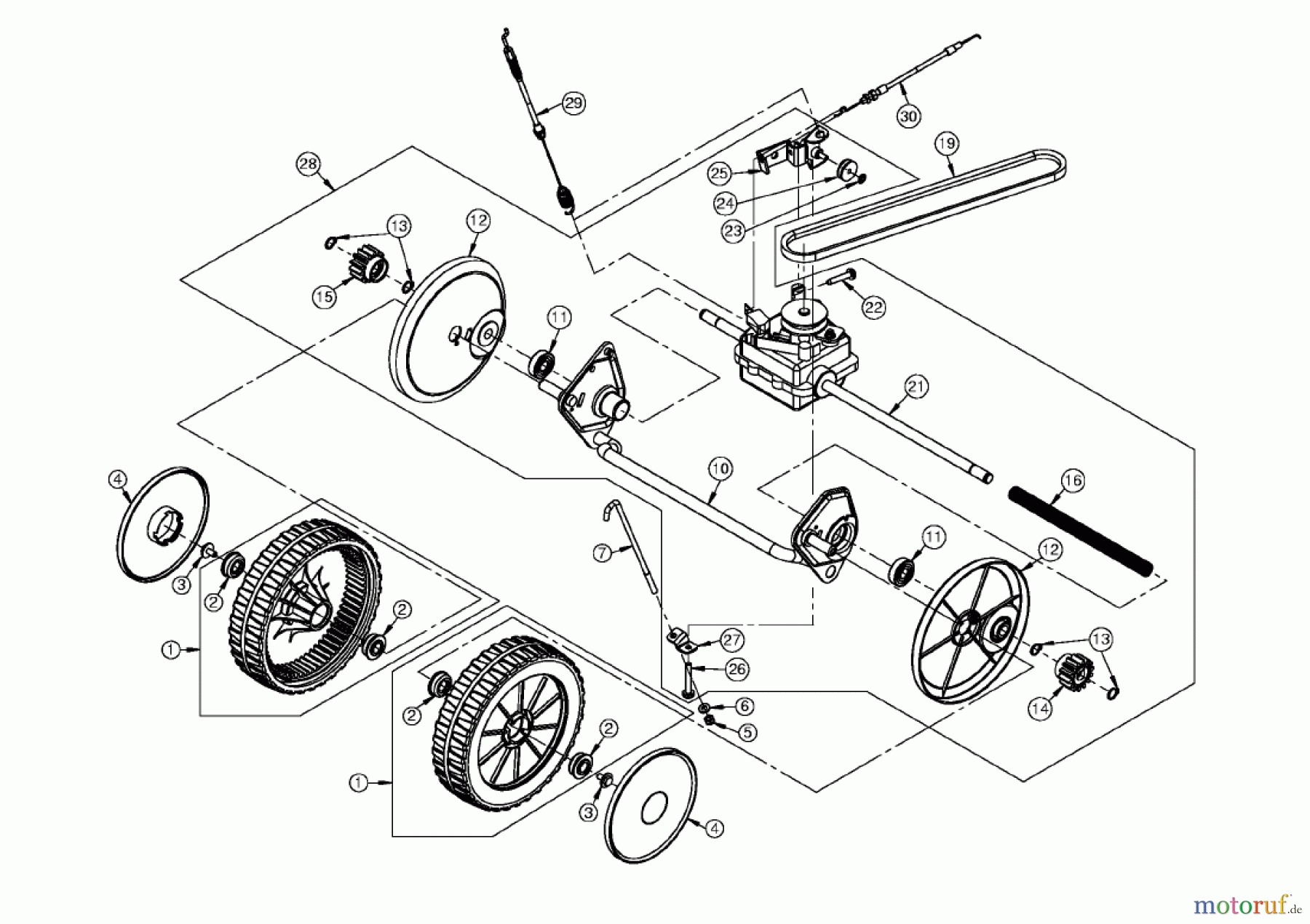  AS-Motor (neu) Rasen Profi-Rasenmäher AS 43 und 47 casa Heckauswurfmäher AS 47 H Casa ab FNr. 018507101001 Getriebe und Hinterachse AS 47 casa