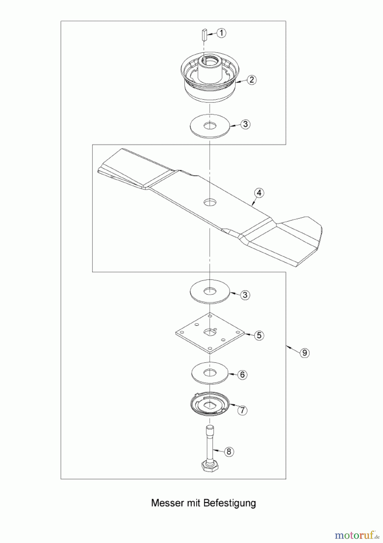 AS-Motor (neu) Rasen Profi-Rasenmäher AS 45 Universal AS 45 B4 ab FNr. 007709060001 Messer + Befestigung