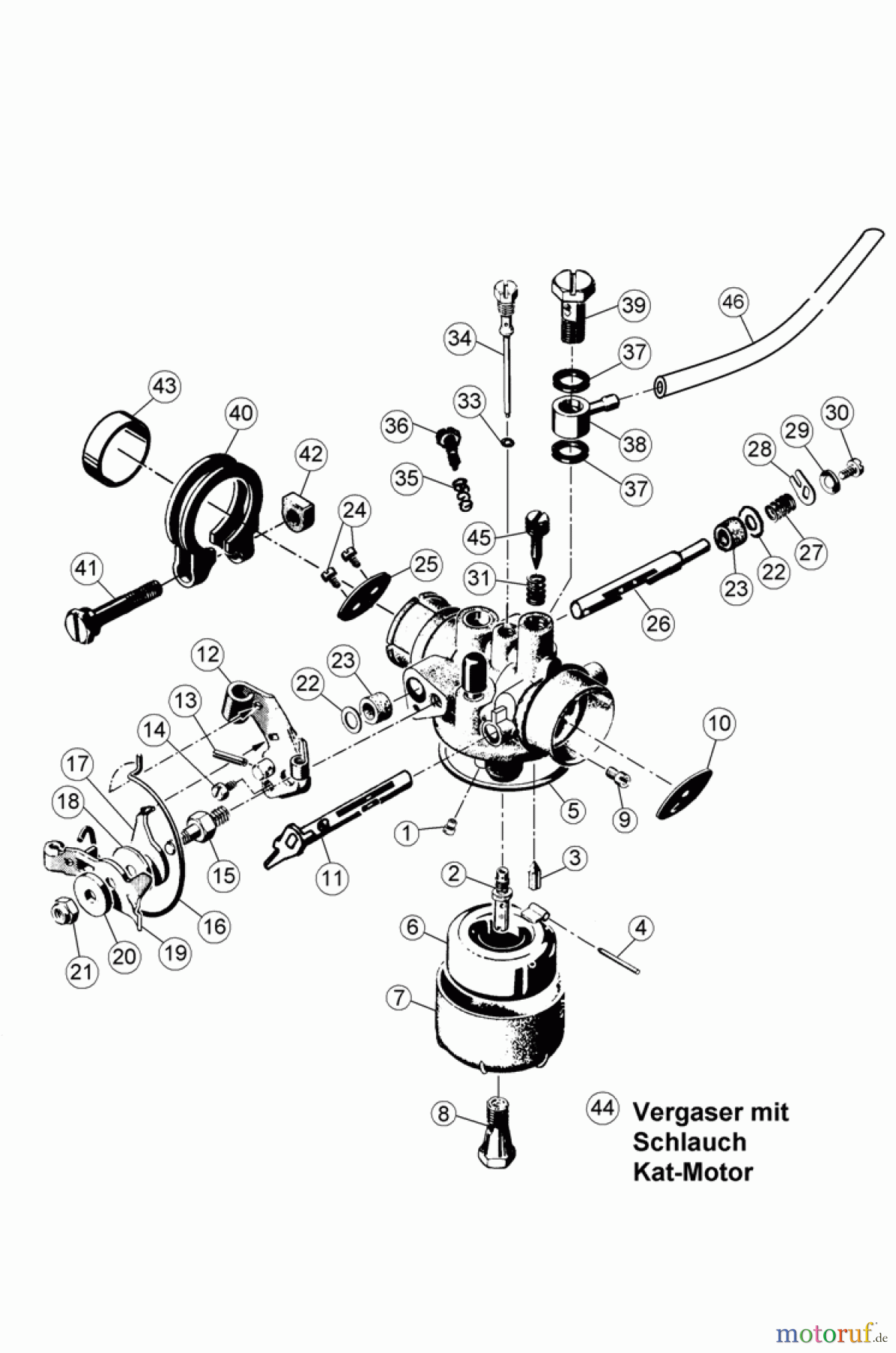 AS-Motor (neu) Rasen Profi-Rasenmäher AS 45 Universal AS 45 B4-Kat ab FNr. 021008050001 Vergaser Kat-Motor