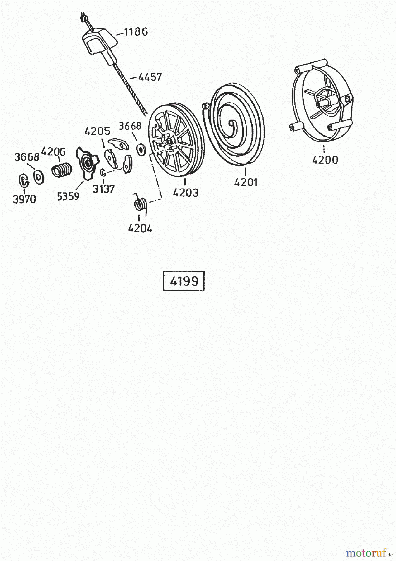 AS-Motor (neu) Rasen Profi-Rasenmäher AS 550 Heckauswurf AS 550/2T ab FNr. 016905202001 Starter