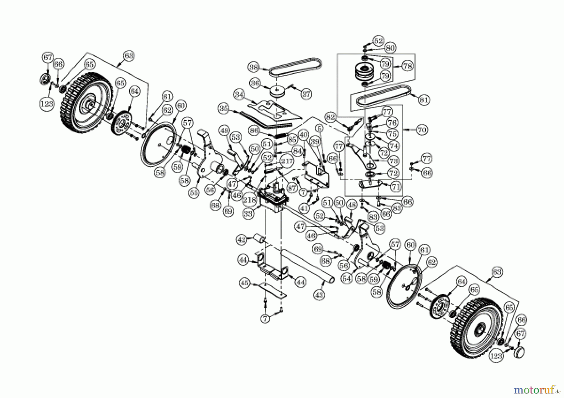 AS-Motor (neu) Rasen Profi-Rasenmäher AS 550 Heckauswurf AS 550/4T ab FNr. 01700520200 Getriebe und Variomatik