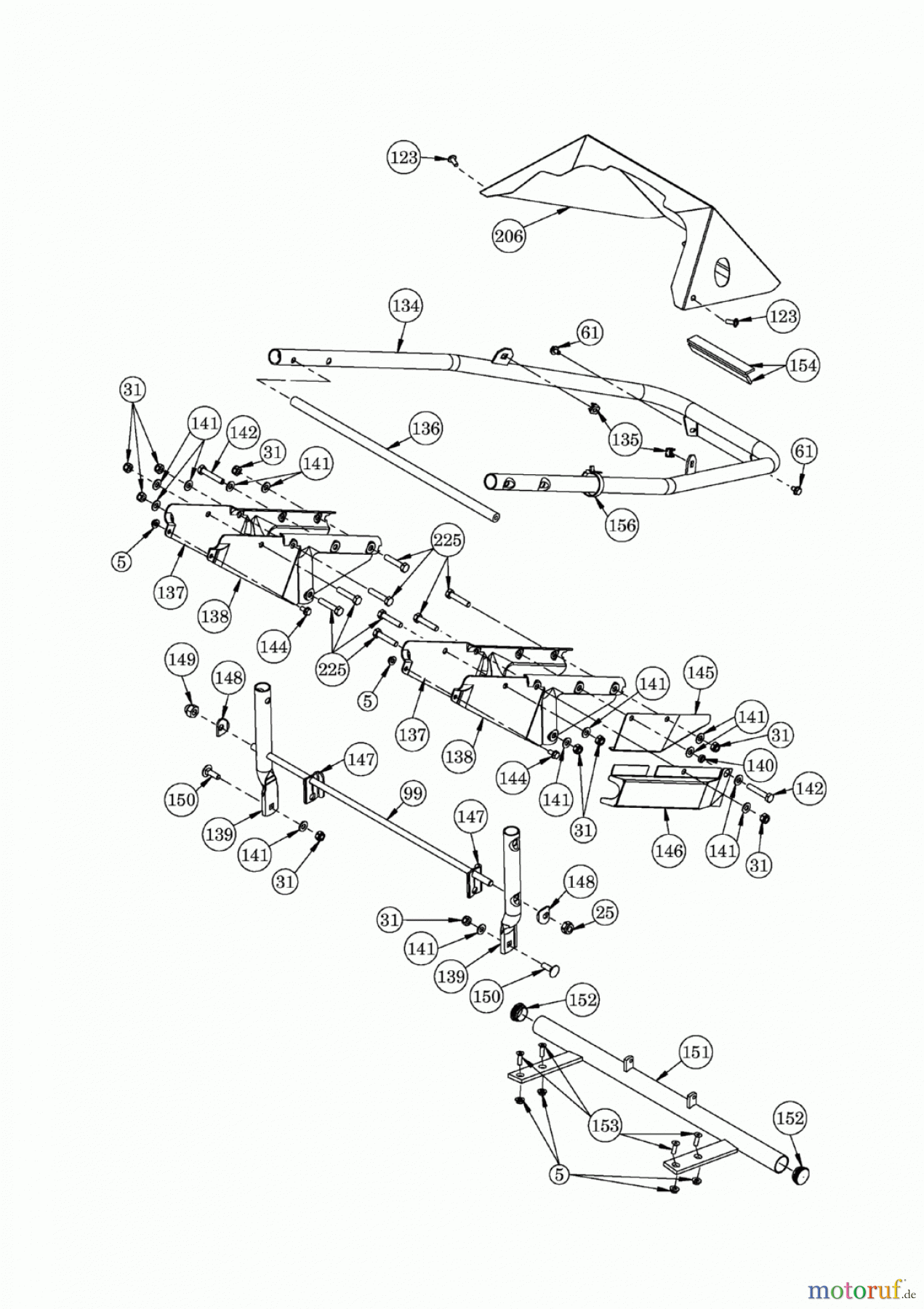 AS-Motor (neu) Rasen Profi-Rasenmäher AS 550 Heckauswurf AS 550/4T ab FNr. 01700520200 Unterholm und Stossstange