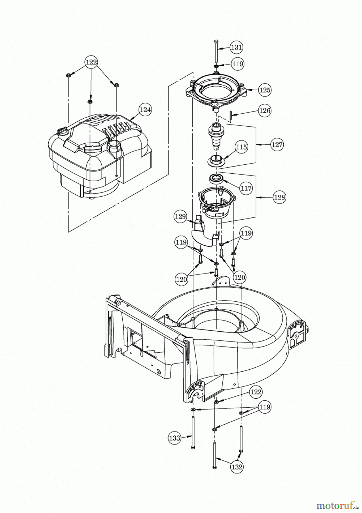 AS-Motor (neu) Rasen Profi-Rasenmäher AS 550 Heckauswurf AS 550/4T ab FNr. 01700520200 Motor und Motorbefestigung