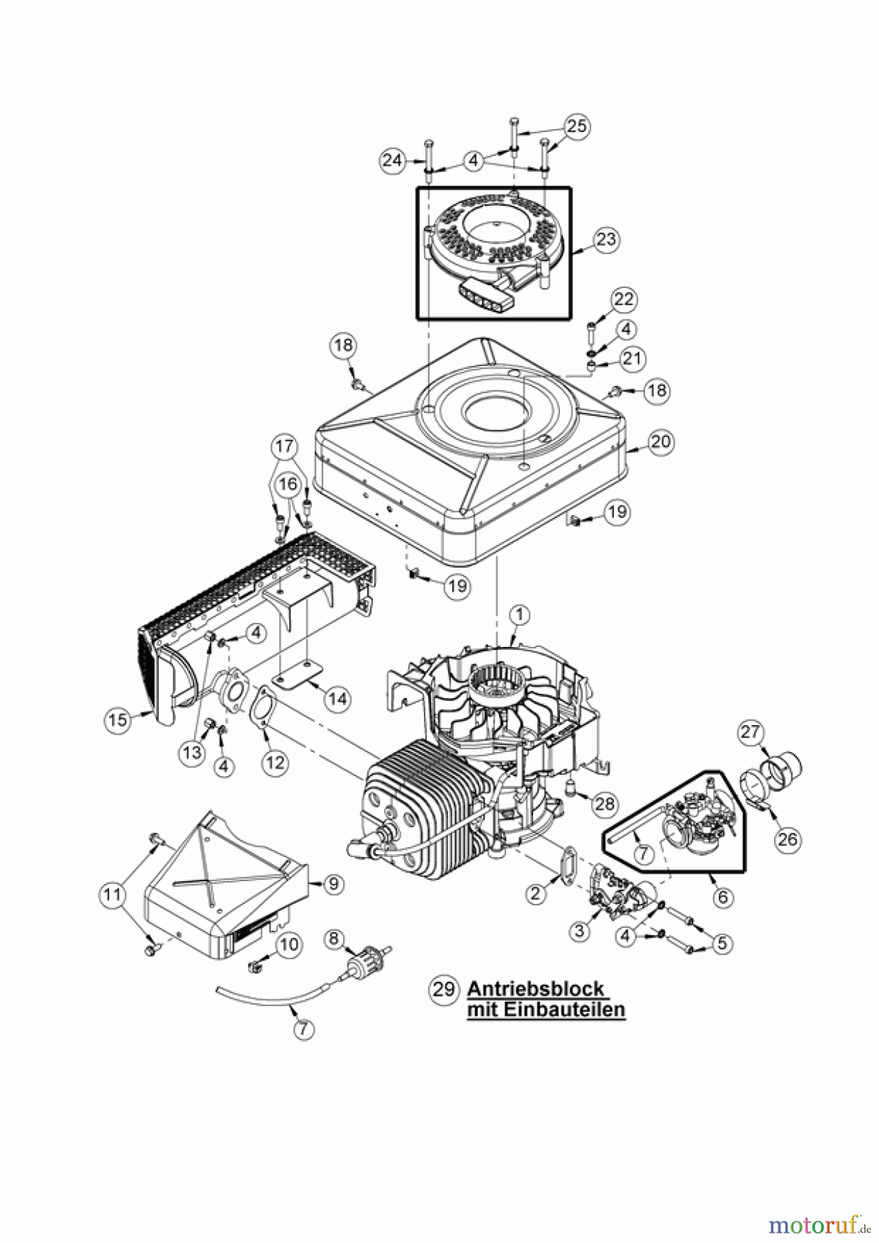  AS-Motor (neu) Rasen Profi-Rasenmäher AS 531 Heckauswurf AS 531 2T ES MK B ab FNr. 030717060001 Antriebsblock