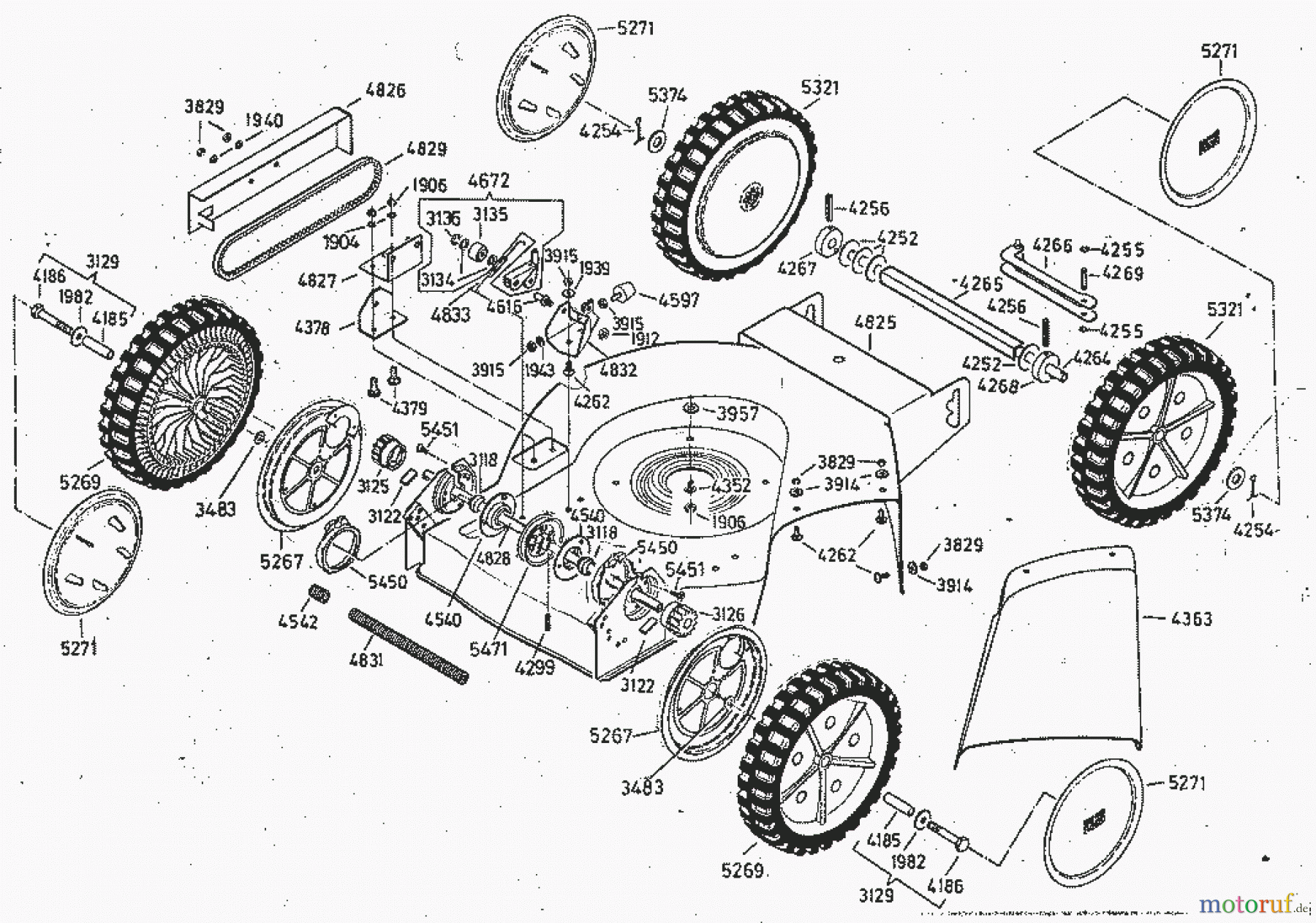 AS-Motor (neu) Rasen Profi-Rasenmäher AS 53 Standard AS 53 B2 ab FNr. 0050933001 Gehäuse