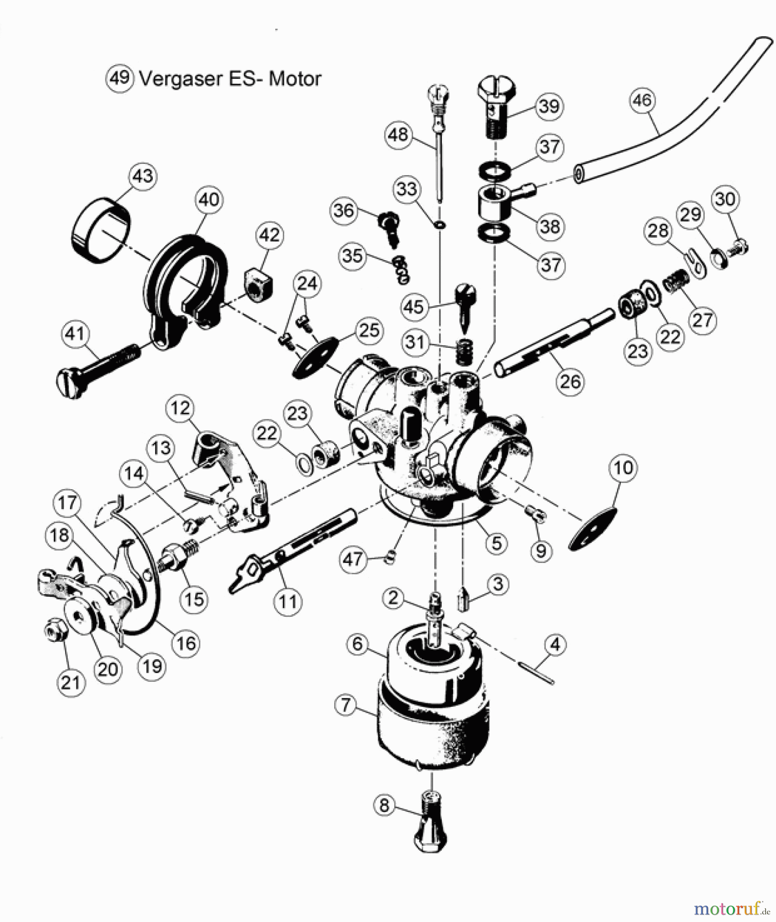 AS-Motor (neu) Rasen Profi-Rasenmäher AS 53 Standard AS 53 2T ES ab FNr. 030317060001 Vergaser