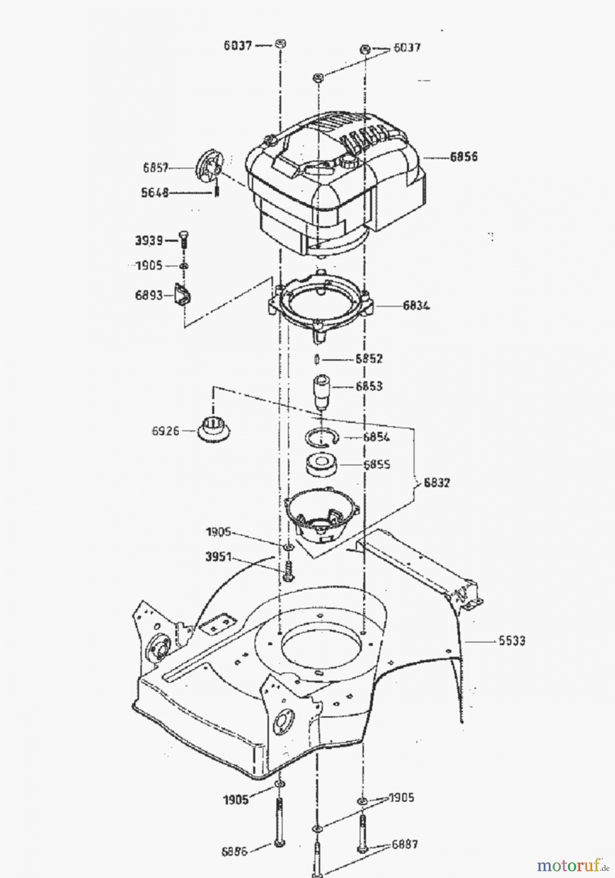 AS-Motor (neu) Rasen Profi-Rasenmäher AS 53 Standard AS 53 4T und AS 53 B4/4T ab FNr. 0128833001 Antriebsblock