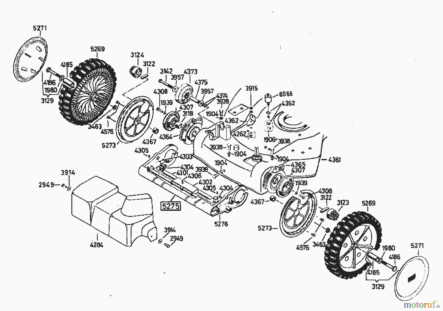 AS-Motor (neu) Rasen Profi-Rasenmäher AS 53 Allrad AS 53 B1 R ab FNr. 0049233001 Hinterachse
