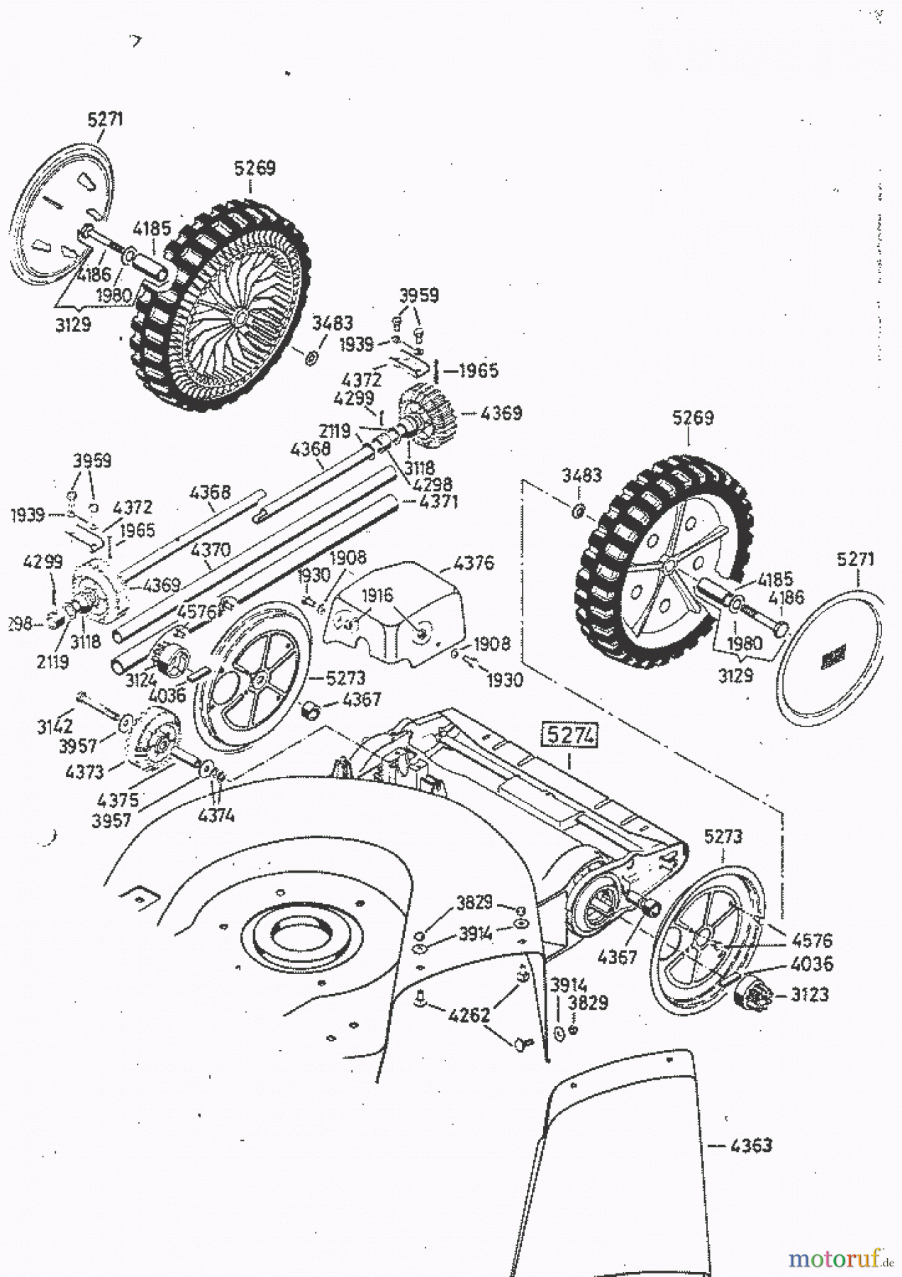 AS-Motor (neu) Rasen Profi-Rasenmäher AS 53 Allrad AS 53 B1 R ab FNr. 0049233001 Vorderachse
