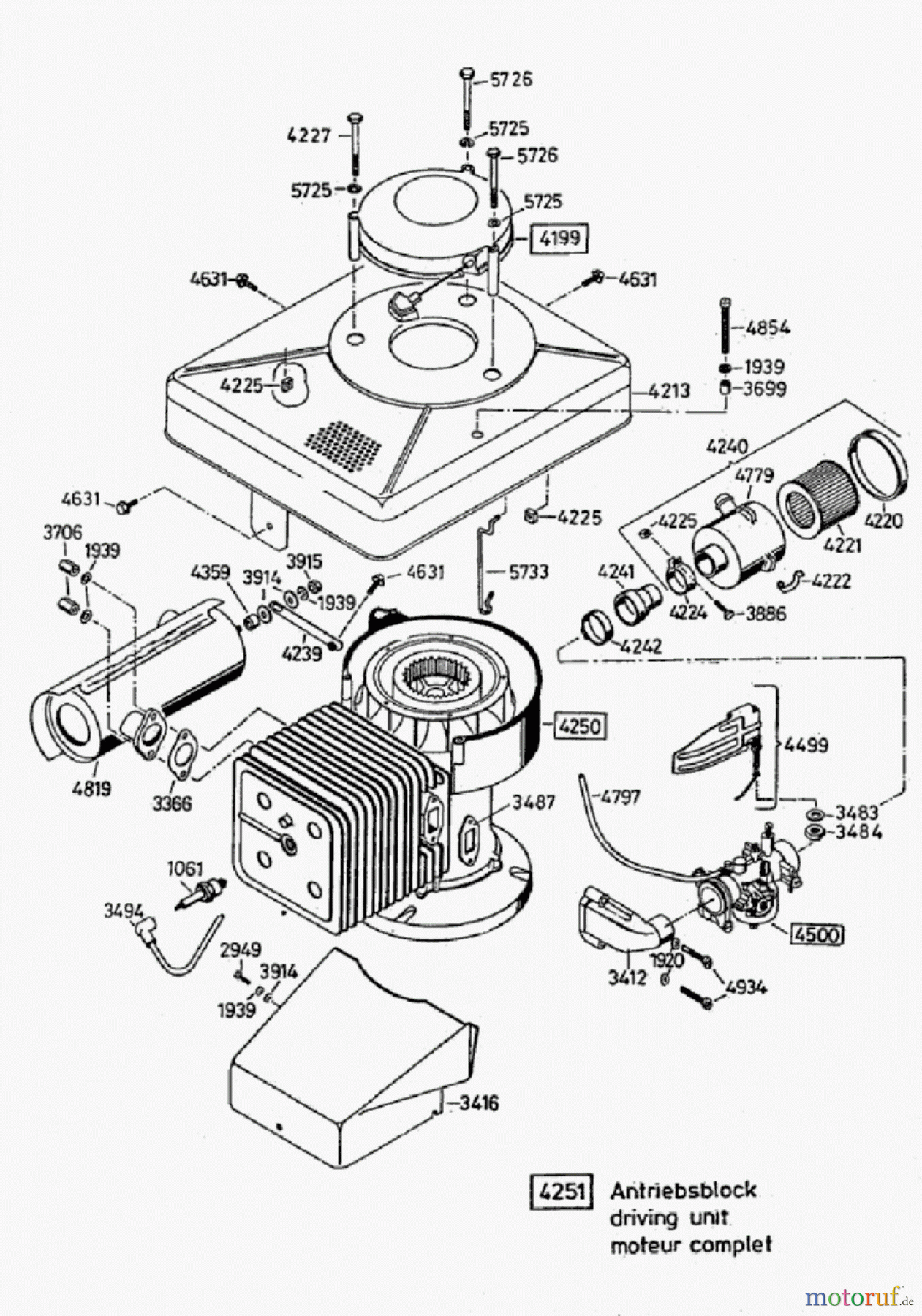 AS-Motor (neu) Rasen Profi-Rasenmäher AS 53 Allrad AS 53 B1 R ab FNr. 0049233001 Antriebsblock