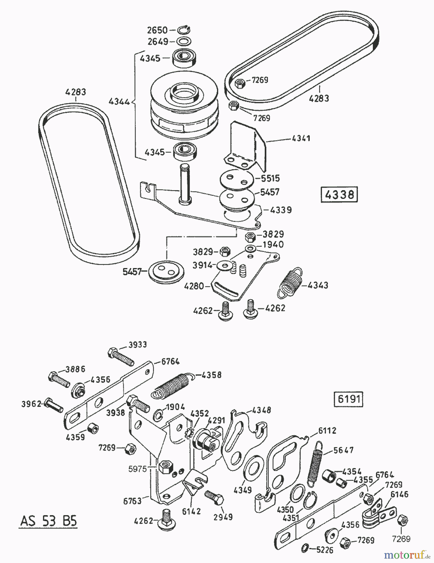 AS-Motor (neu) Rasen Profi-Rasenmäher AS 53 Allrad AS 53 B5 ab FNr. 008000404036 Riemen