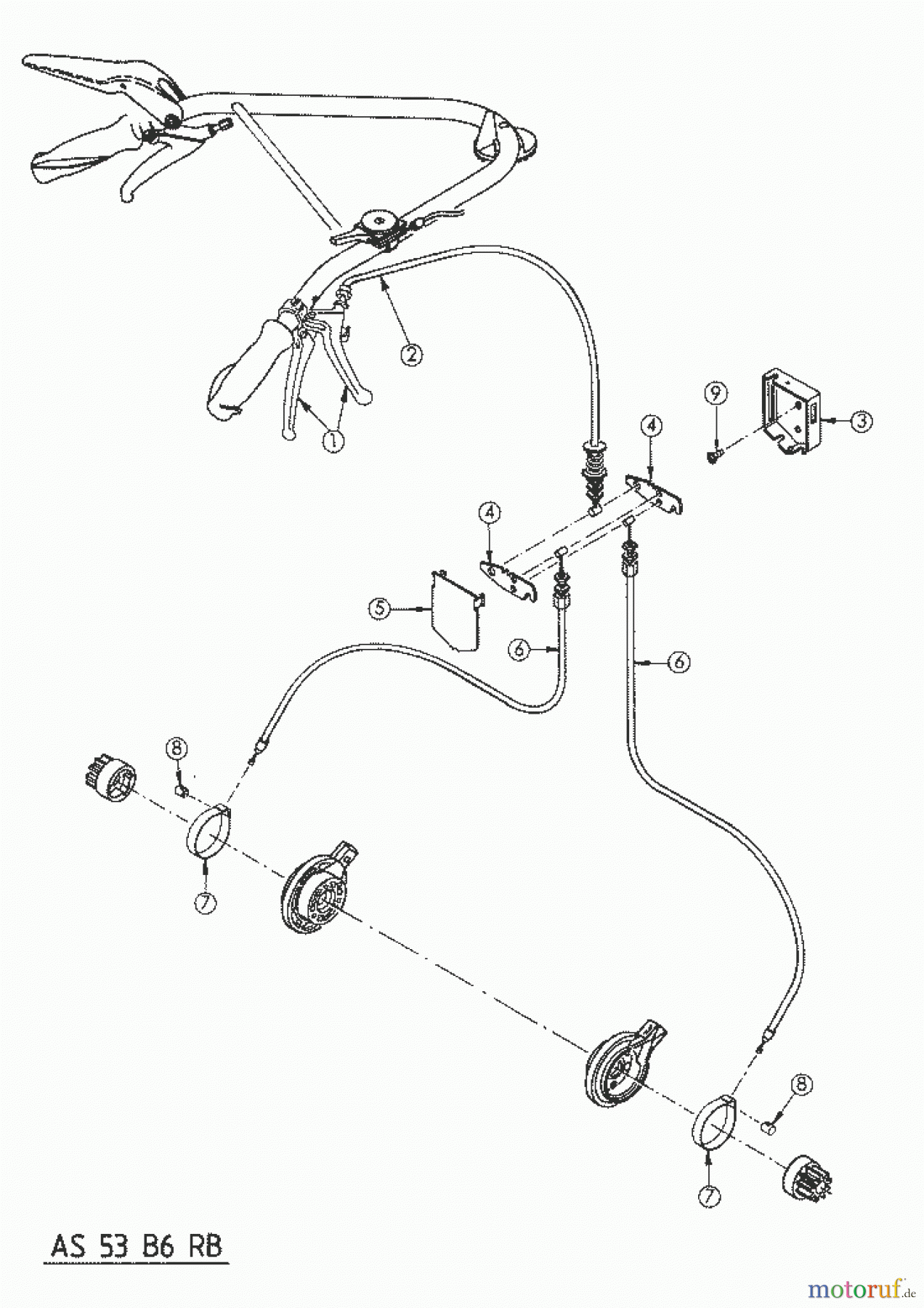  AS-Motor (neu) Rasen Profi-Rasenmäher AS 53 Allrad AS 53 B6 RB ab FNr. 014200303001 HRB