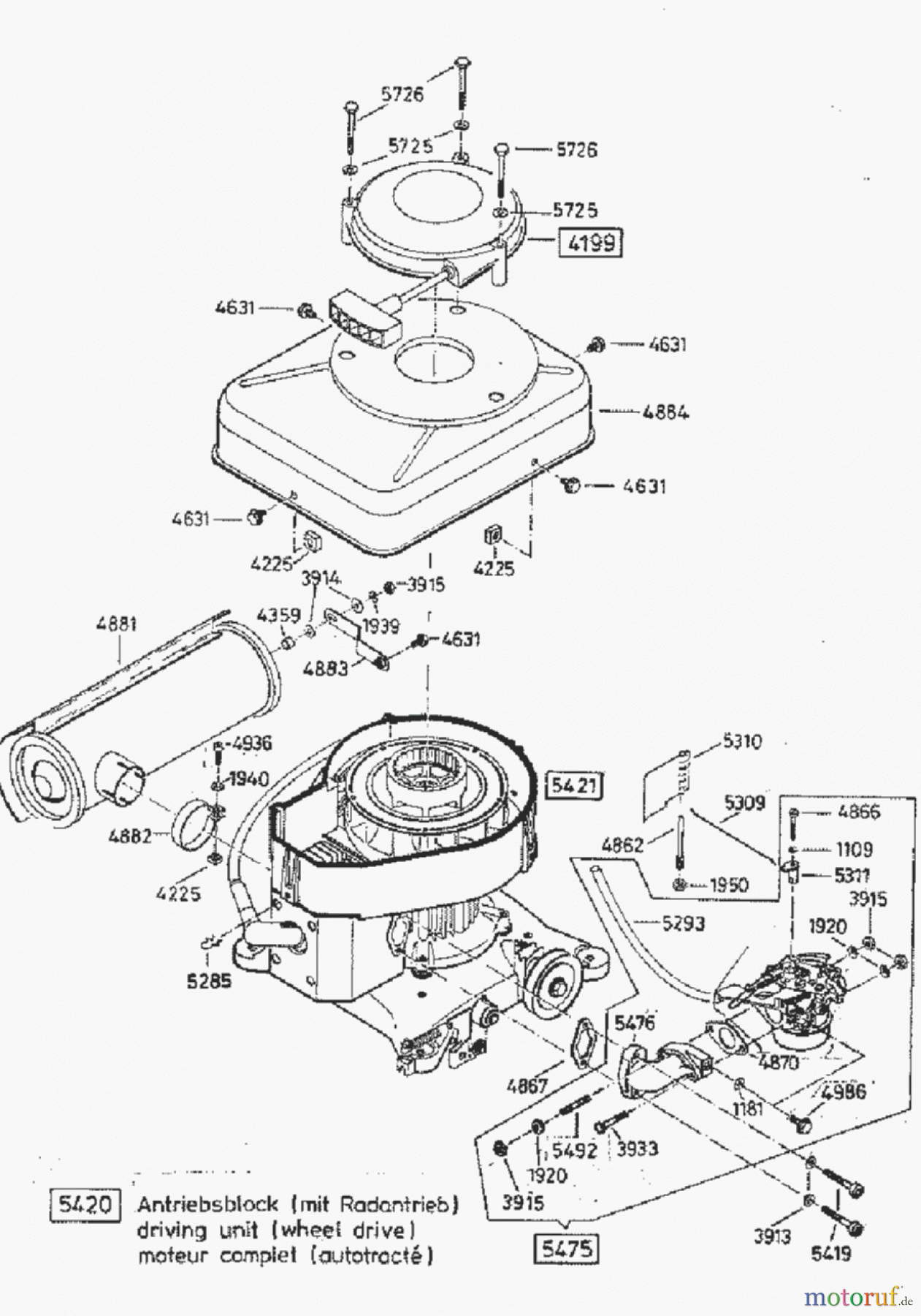 AS-Motor (neu) Rasen Hochgras Allmäher AS 21 AS 21 AH8 ab FNr. 005800000000 Antriebsblock