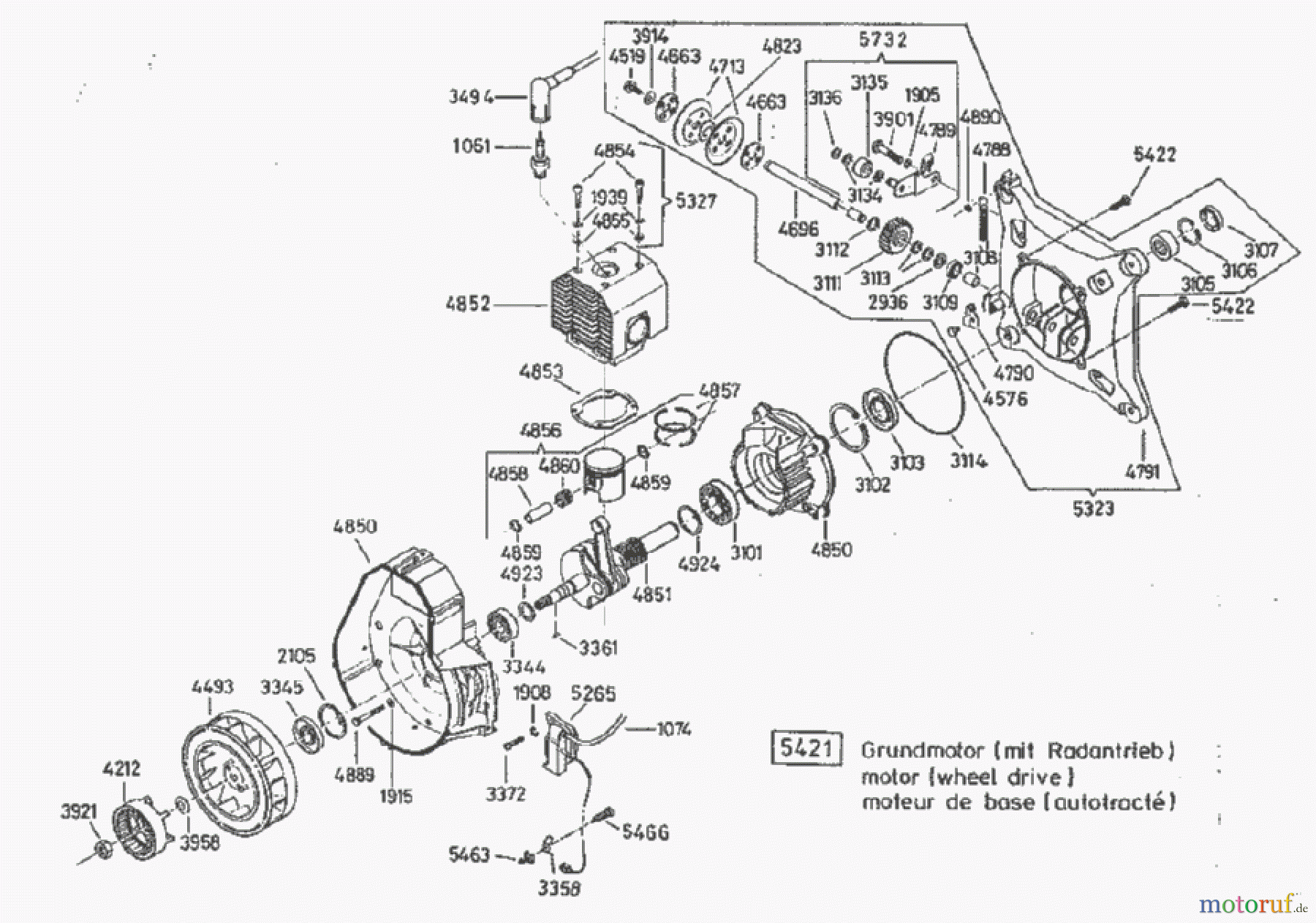 AS-Motor (neu) Rasen Hochgras Allmäher AS 21 AS 21 AH8 ab FNr. 005800000000 Grundmotor