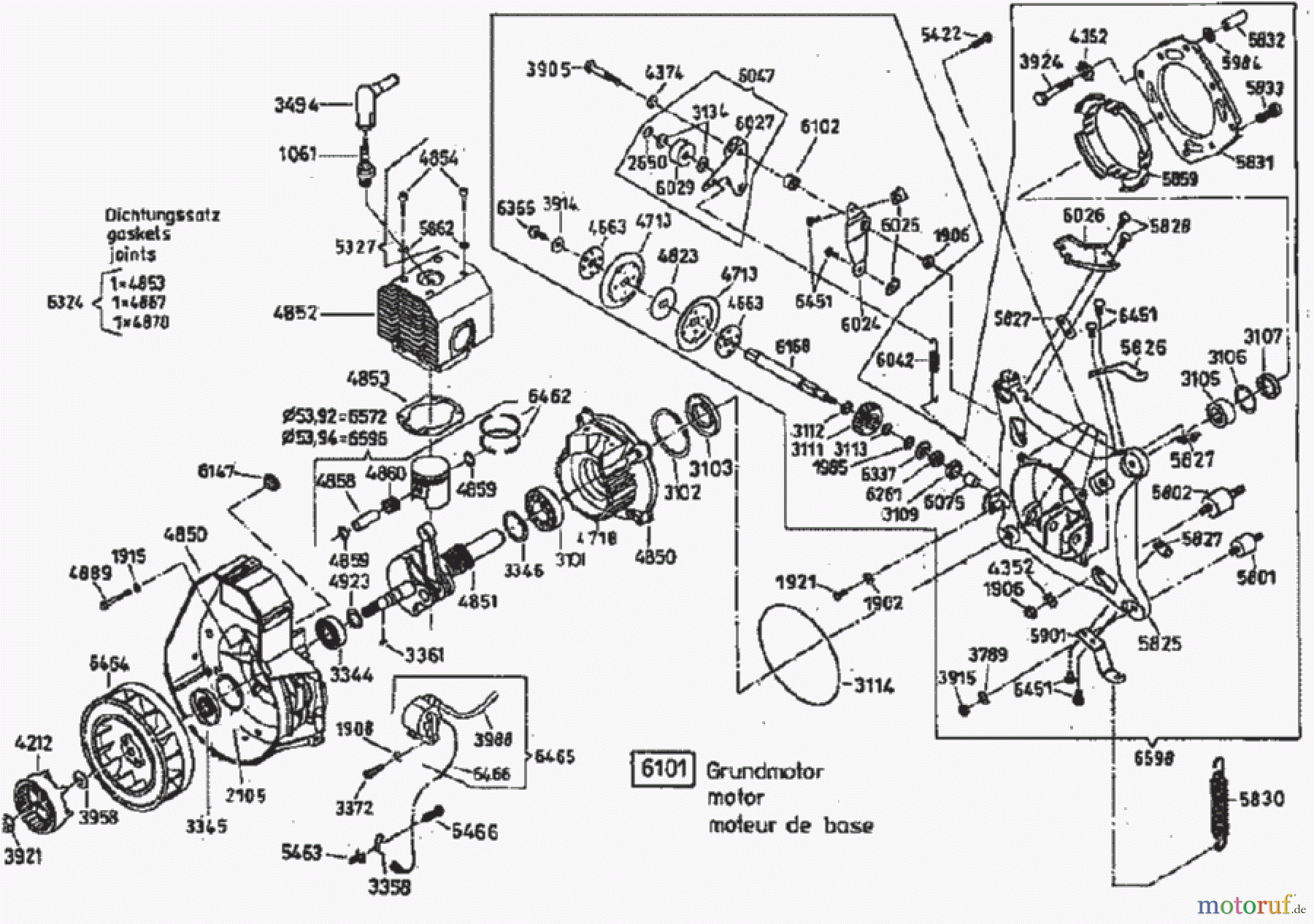 AS-Motor (neu) Rasen Hochgras Allmäher AS 21 AS 21 AH9 ab FNr. 008300000000 Grundmotor