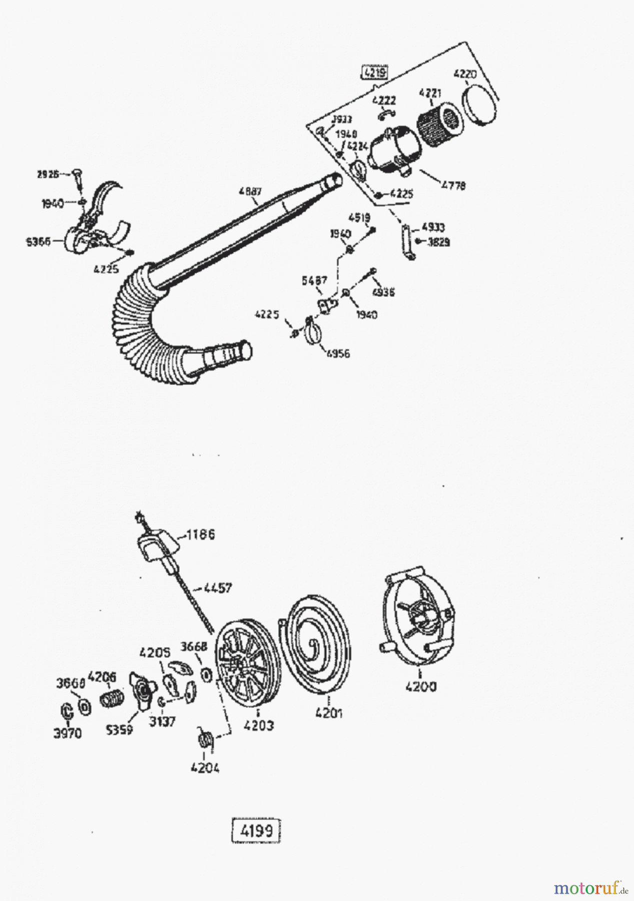 AS-Motor (neu) Rasen Hochgras Allmäher AS 21 AS 21 AH9 ab FNr. 008300000000 Starter / Luftfilter