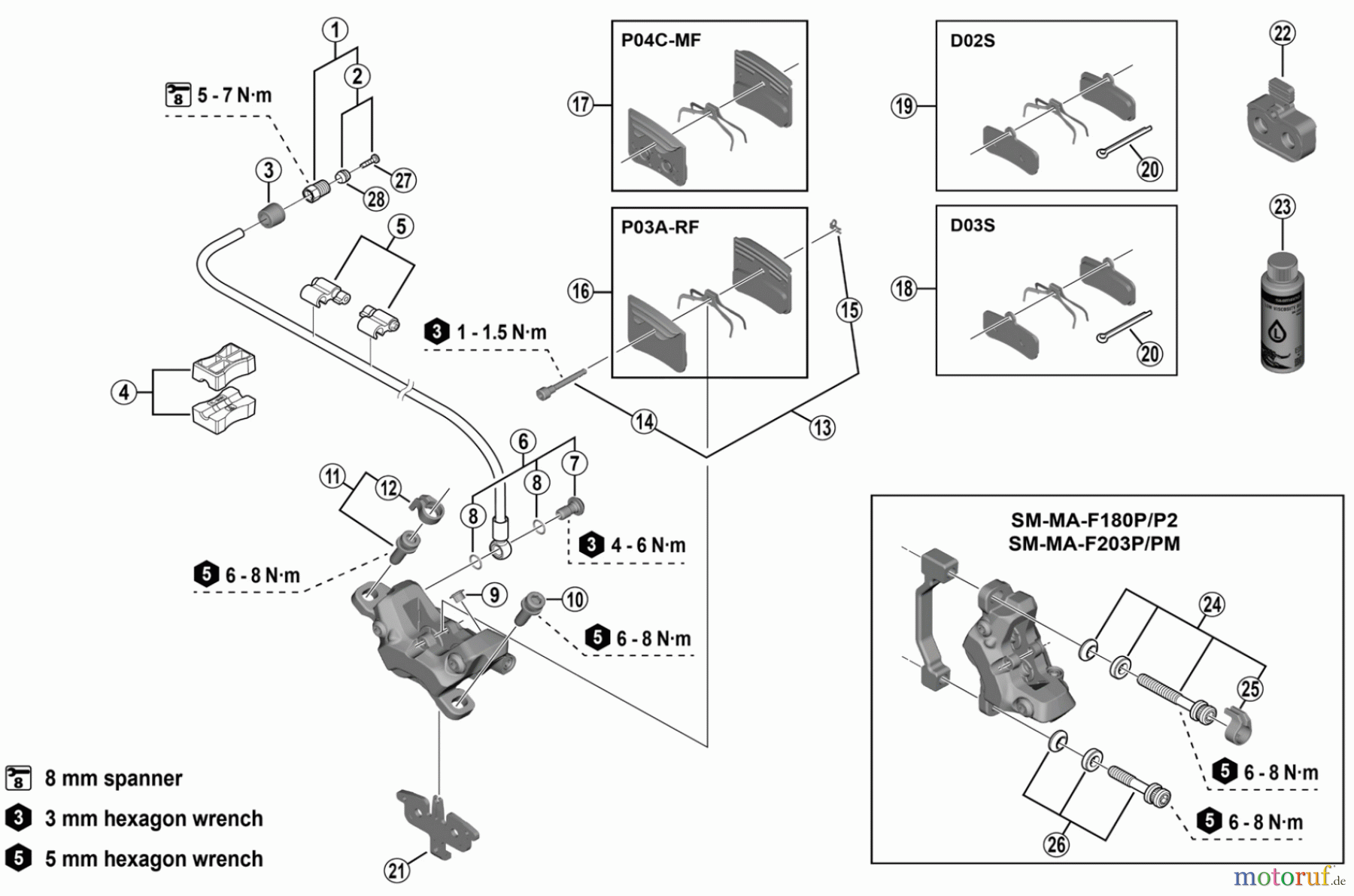  Shimano BR Brake - Bremse BR-M8220 -5113 DEORE XT Disc Brake