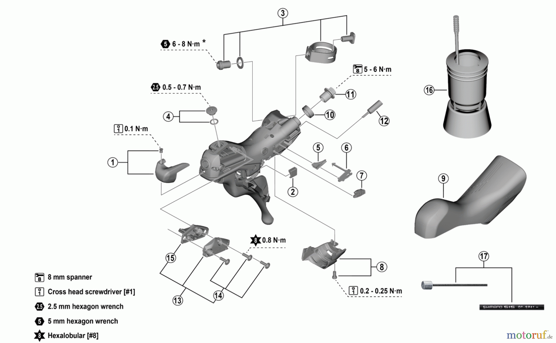  Shimano ST Rapidfire- Schaltbremshebel ST-U6030 (-5092) CUES DUAL CONTROL LEVER (For Disc Brake) (2x11/10-speed)