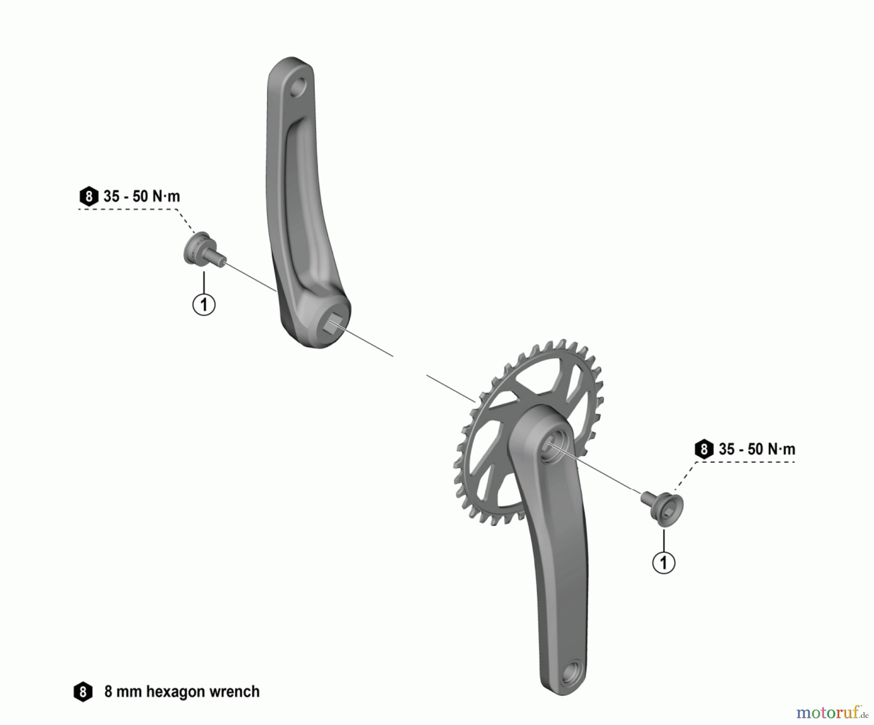 Shimano FC Front Chainwheel - Kurbelsatz, Vorderes Kettenblatt FC-UT400-1 (-4891) Crankset